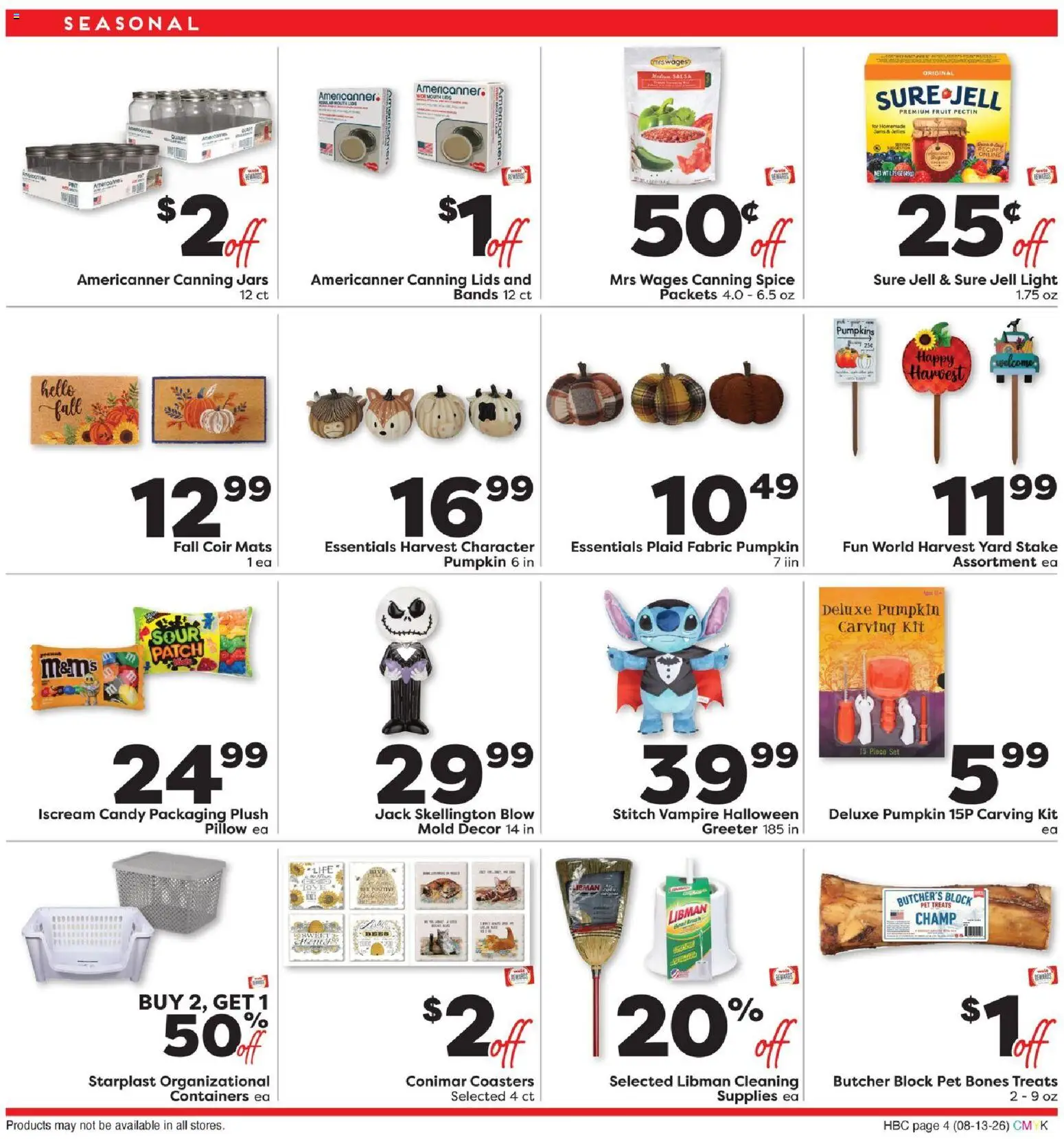 Weis Health & Home - valid from 08/13/2026 | Page: 4 | Products: Pillow, Candy, Fruit, Pumpkin