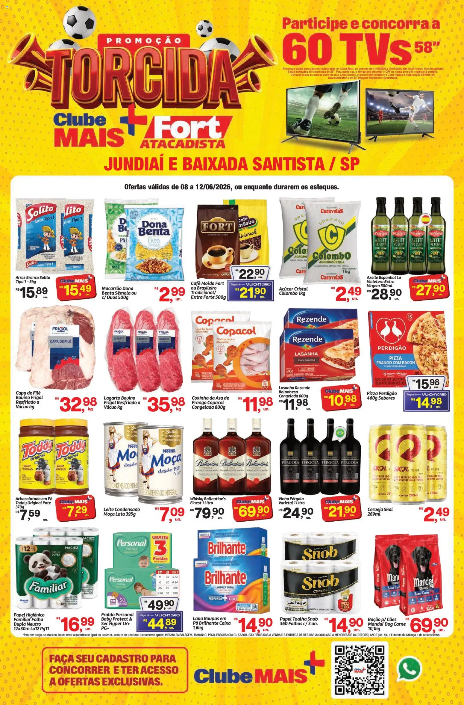 Fort Atacadista Folheto - válido de 08.06.2026 | Página: 1 | Produtos: Whisky, Achocolatado, Cerveja, Carne