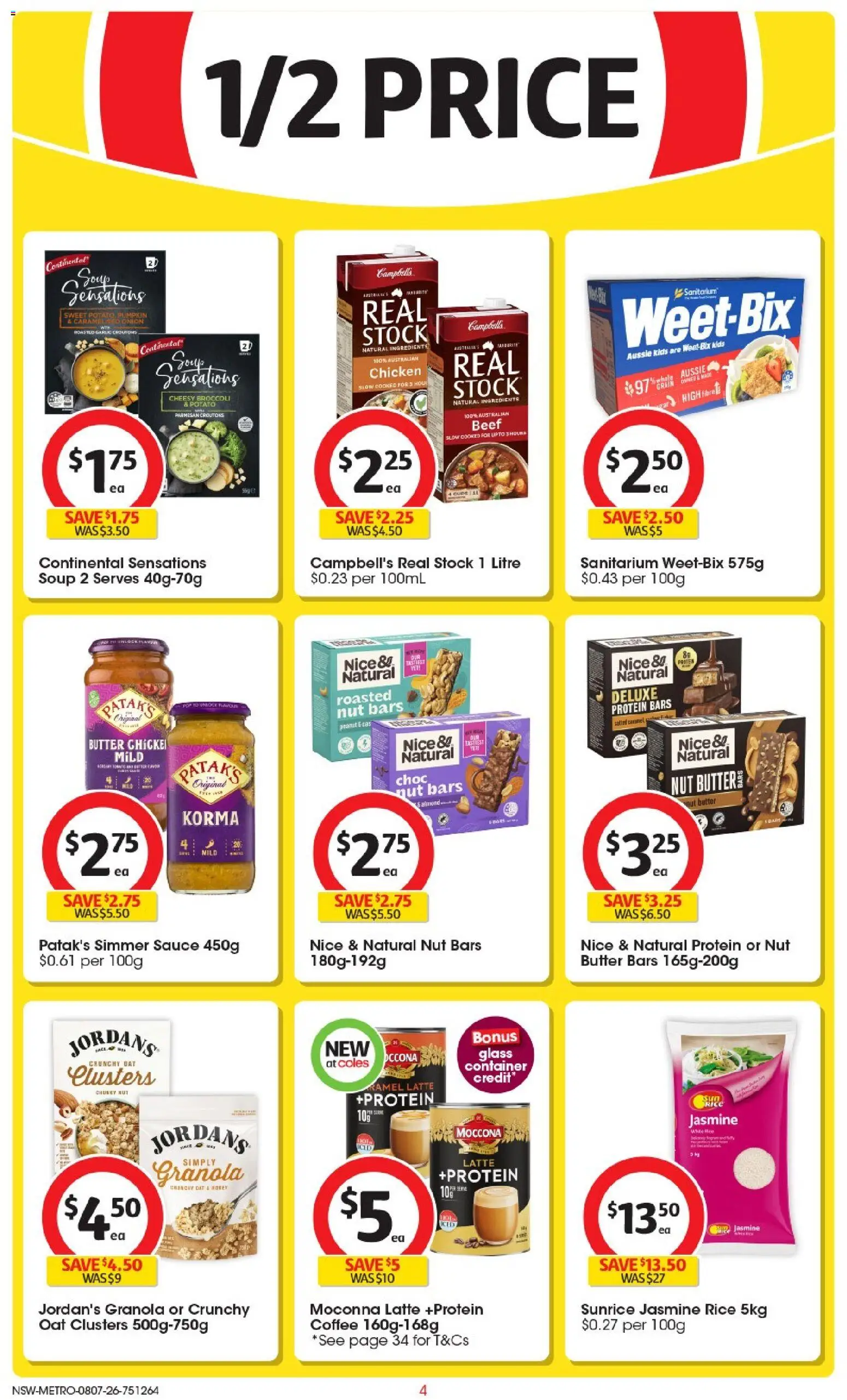 Coles catalogue - valid from 08/07/2026 | Page: 4 | Products: Cups, Granola, Chicken, Beef