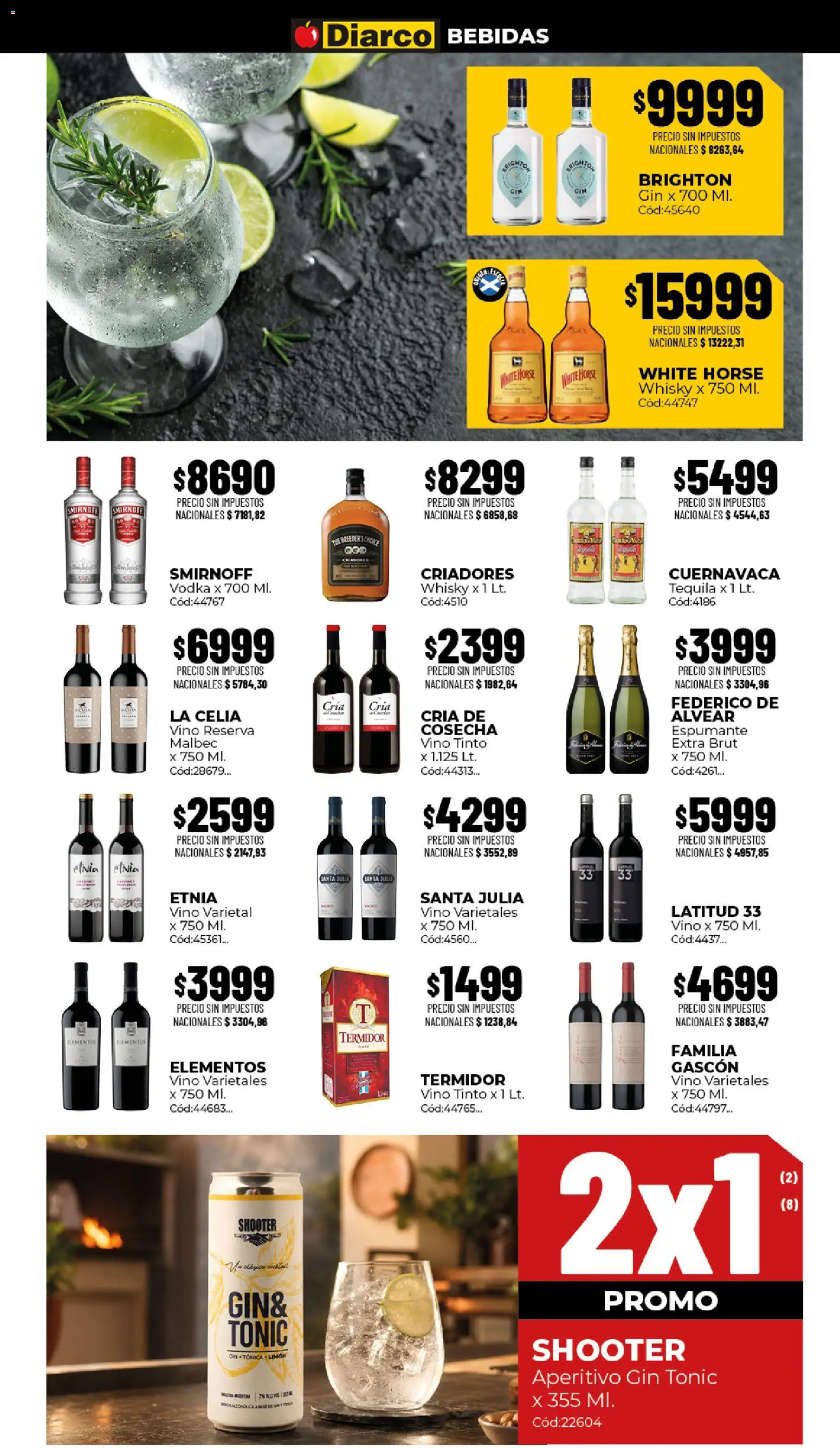 Diarco - Ofertas Gba │ válido desde el 03/08/2026 | Página: 8 | Productos: Vodka, Bebidas, Limón, Vino