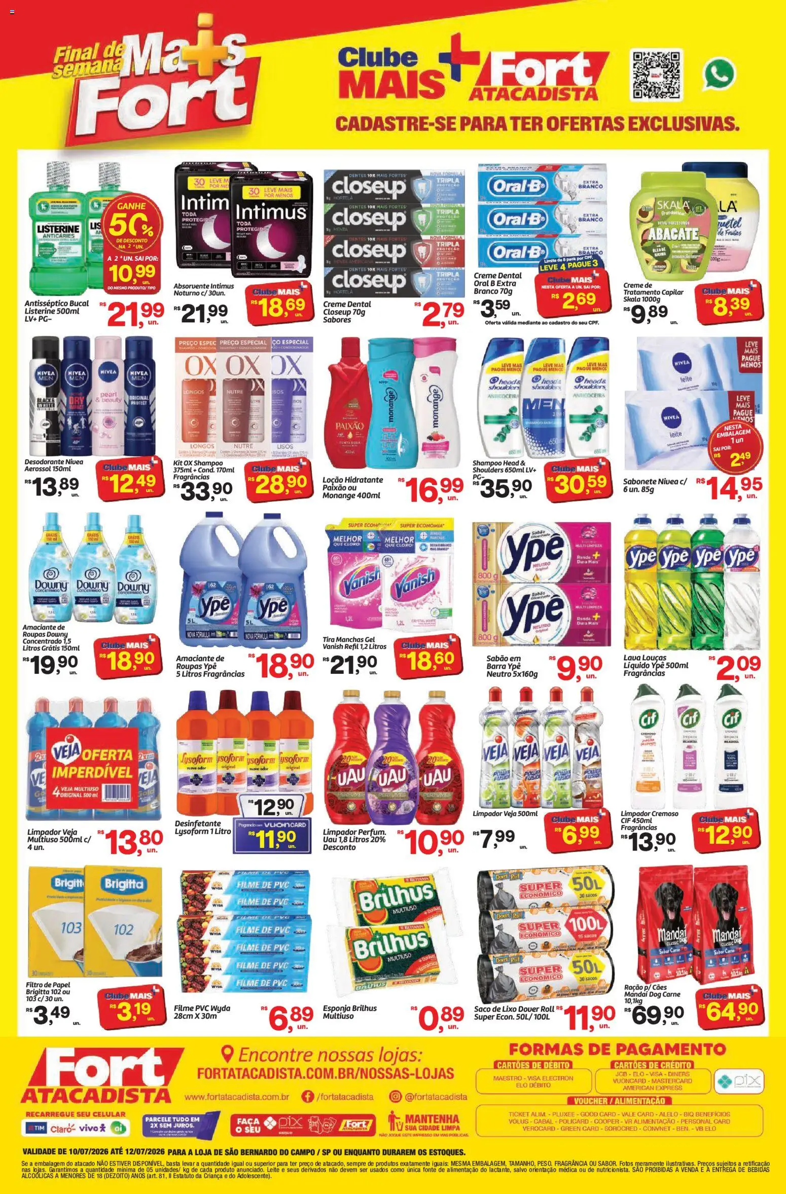 Fort Atacadista Folheto - válido de 10/07/2026 | Página: 4 | Produtos: Esponja, Cloro, Creme, Desinfetante