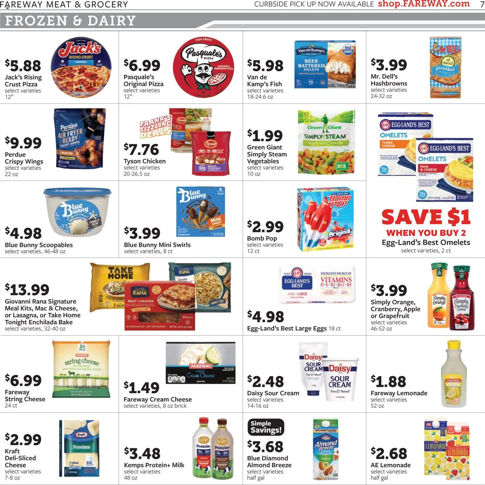 Fareway Weekly Ad - valid from 07/20/2026 | Page: 7 | Products: Pizza, Fish, Grapefruit, Vegetables