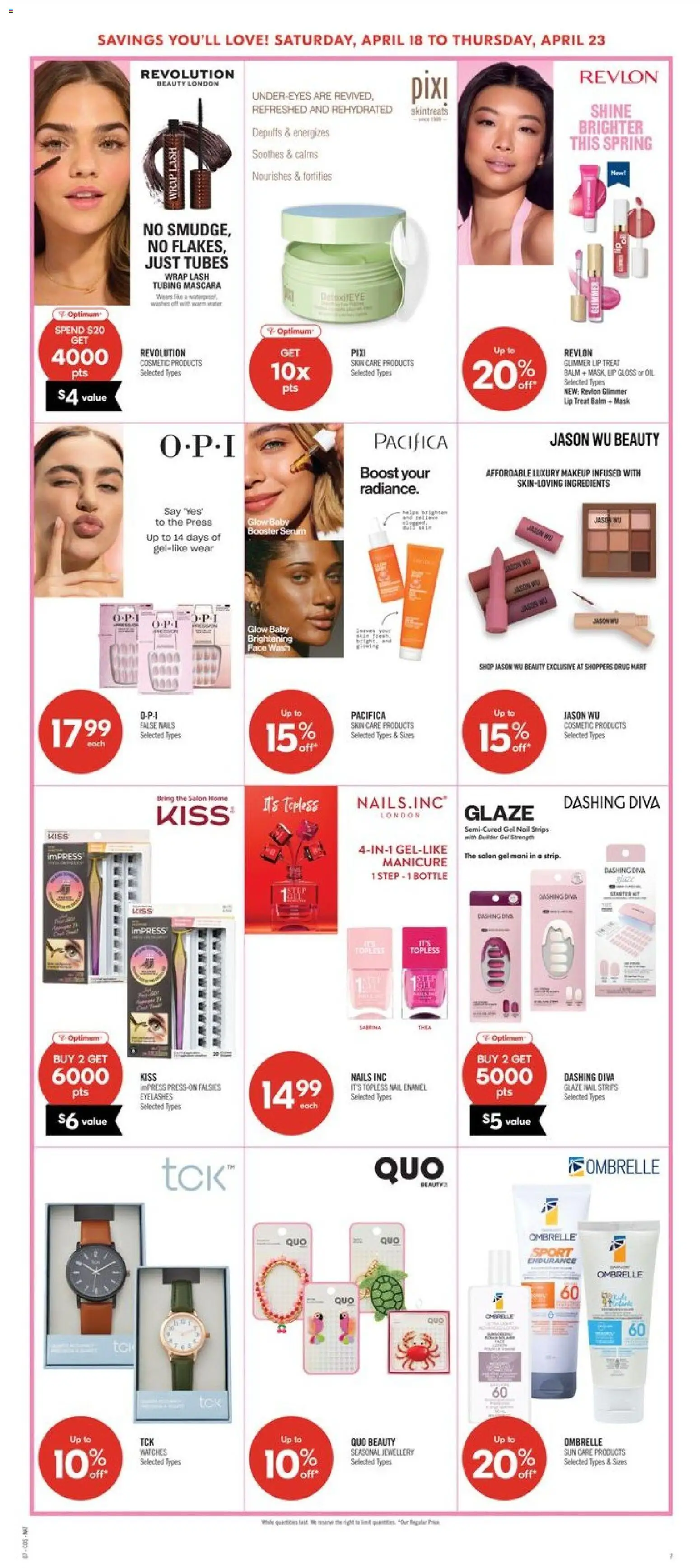 Shoppers flyer valid from 17.04.2026 | Page: 12 | Products: Lip gloss, Mask, Face wash, Oil