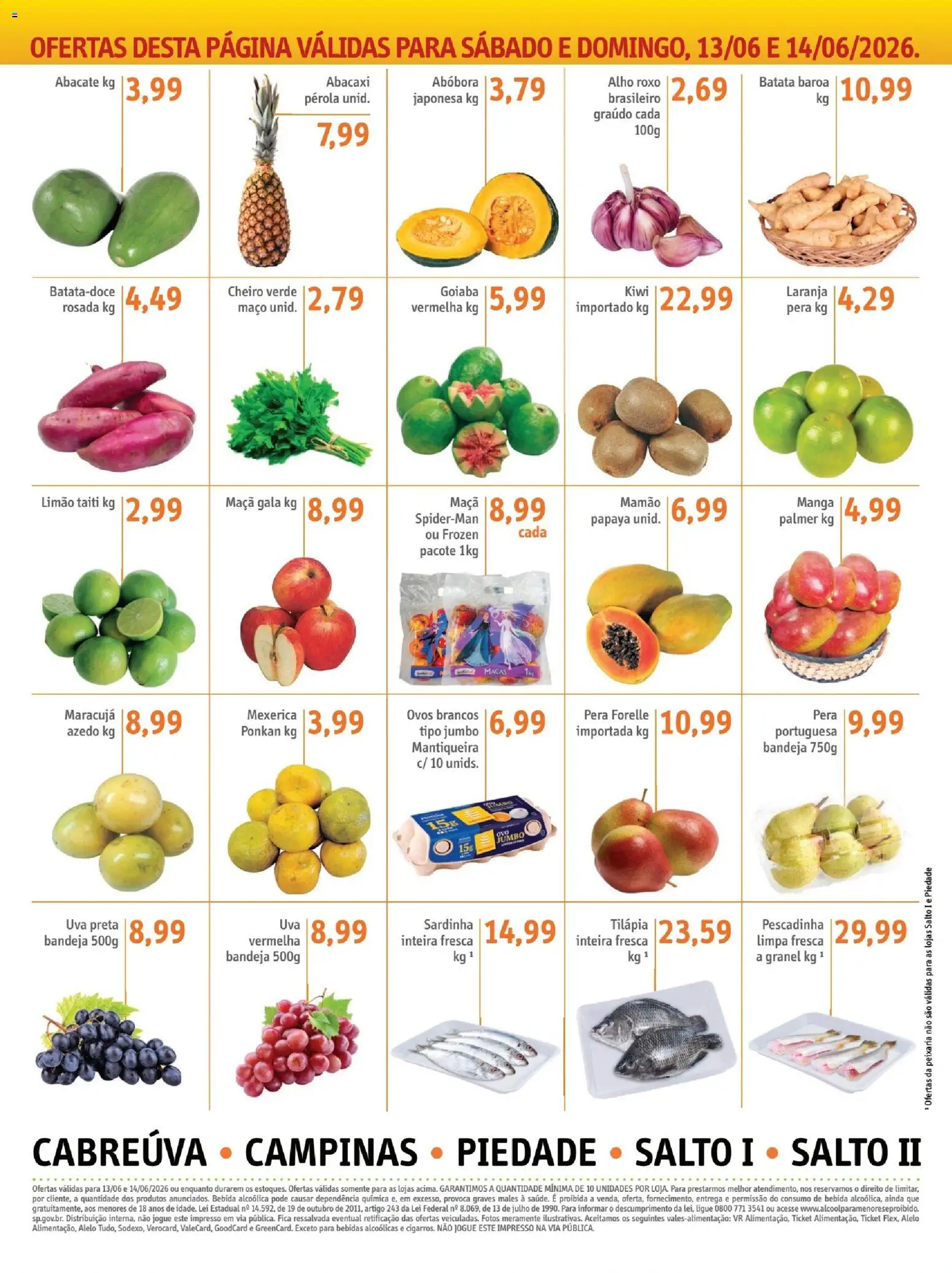 Sonda Folheto - válido de 12.06.2026 | Página: 9 | Produtos: Goiaba, Pera, Ovos, Tilápia