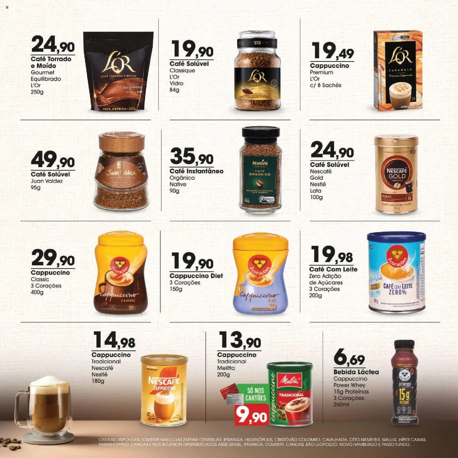 Zaffari Folheto - válido de 24/07/2026 | Página: 4 | Produtos: Leite, Café, Bourbon, Bebida