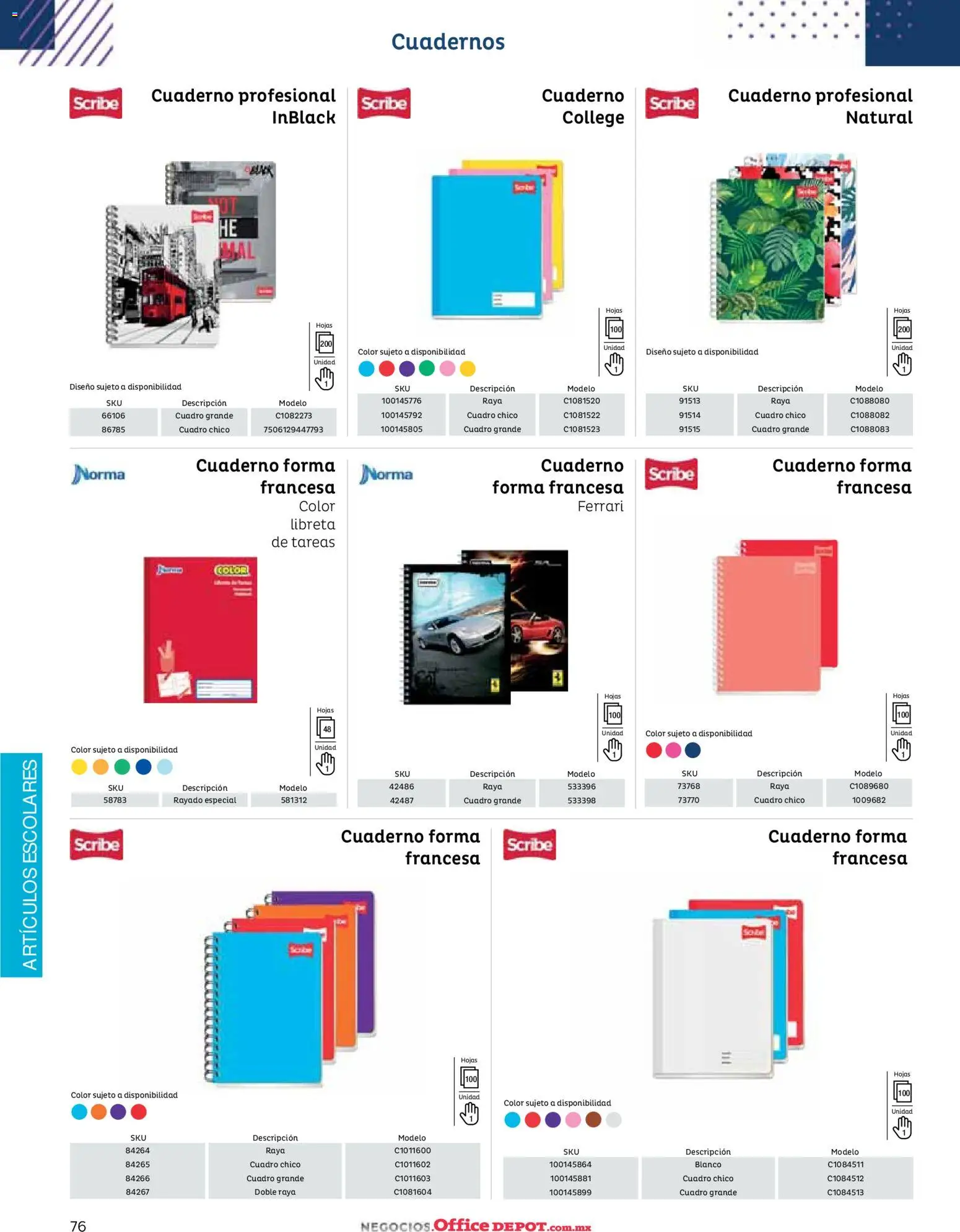 Nuevas ofertas de Office Depot válidas en toda la República Mexicana desde el 12/01/2026. ¡Encuentra las mejores ofertas en Office Depot catálogo 2026! | Página: 78 | Productos: Cuadro, Cuaderno, Cuadernos