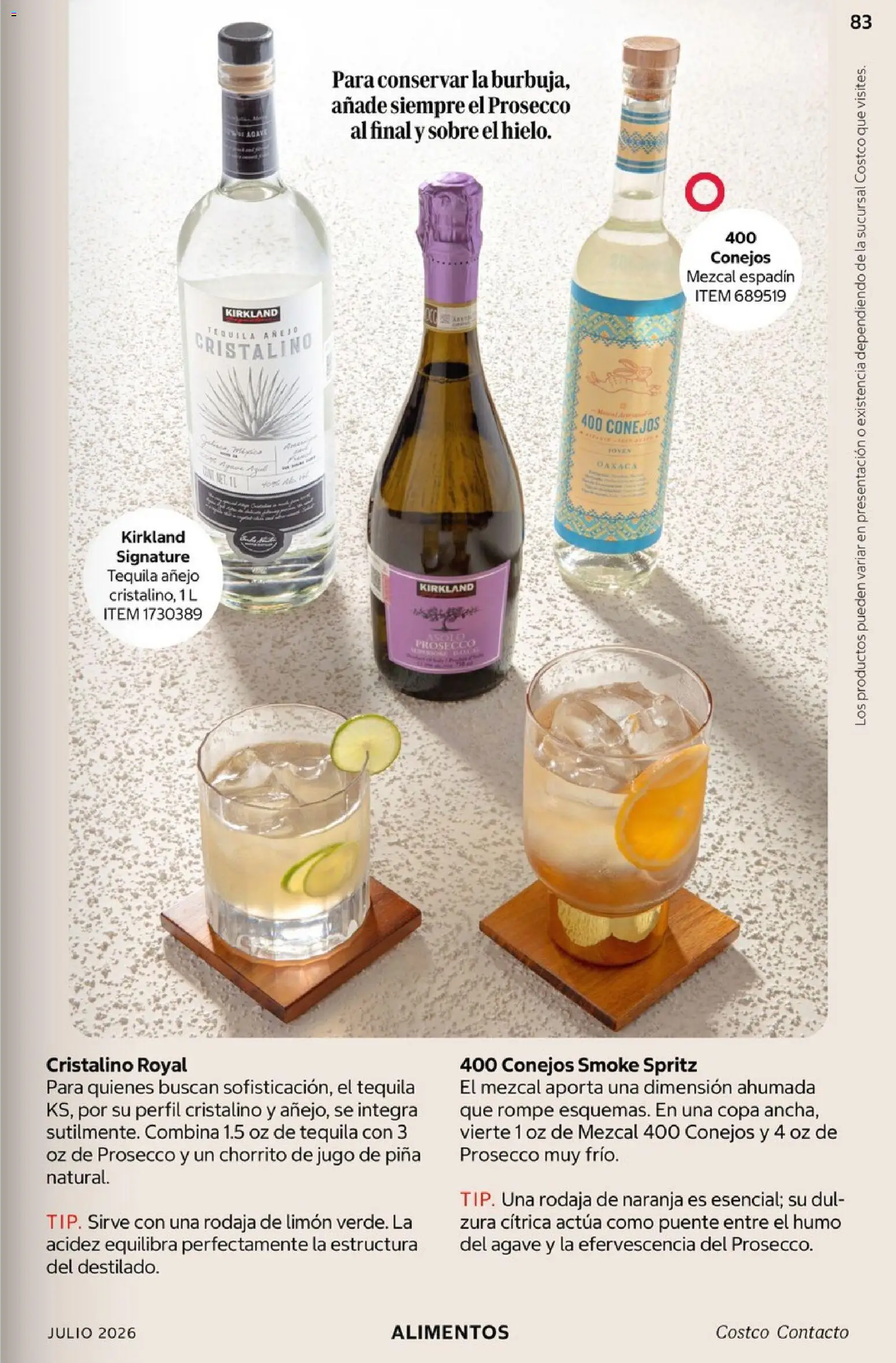 Nuevas ofertas de Costco válidas en toda la República Mexicana desde el 01/07/2026. ¡Encuentra las mejores ofertas en Costco Revista Julio 2026! | Página: 83 | Productos: Limón, Piña, Tequila, Sobre