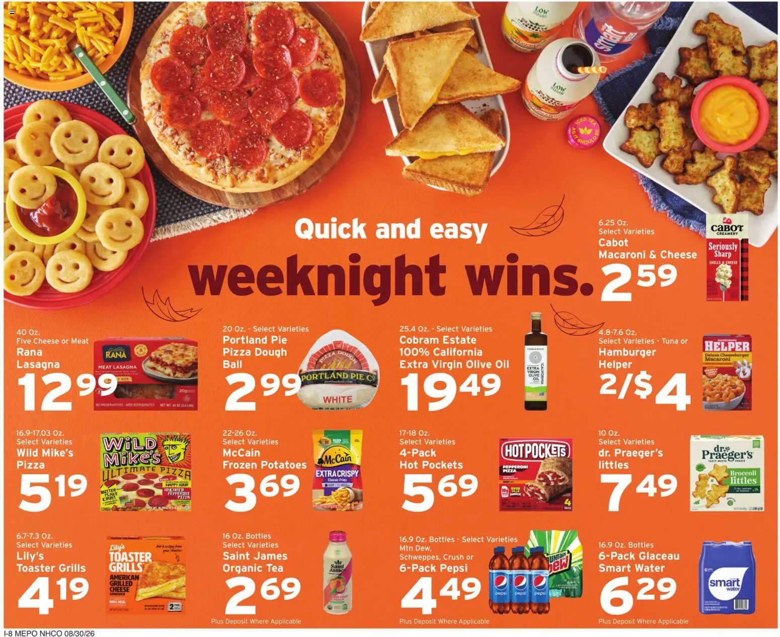 Hannaford Weekly Ad - valid from 08/30/2026 | Page: 20 | Products: Pizza, Water, Tuna, Pepsi
