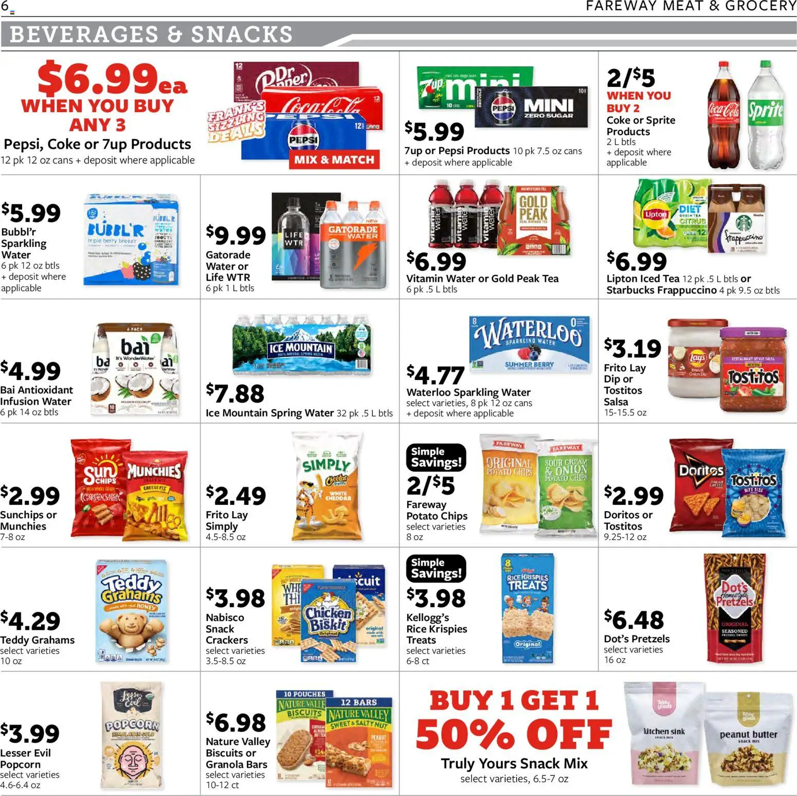 Fareway Weekly Ad - valid from 08/24/2026 | Page: 6 | Products: Vitamin, Chips, Peanut butter, Pepsi