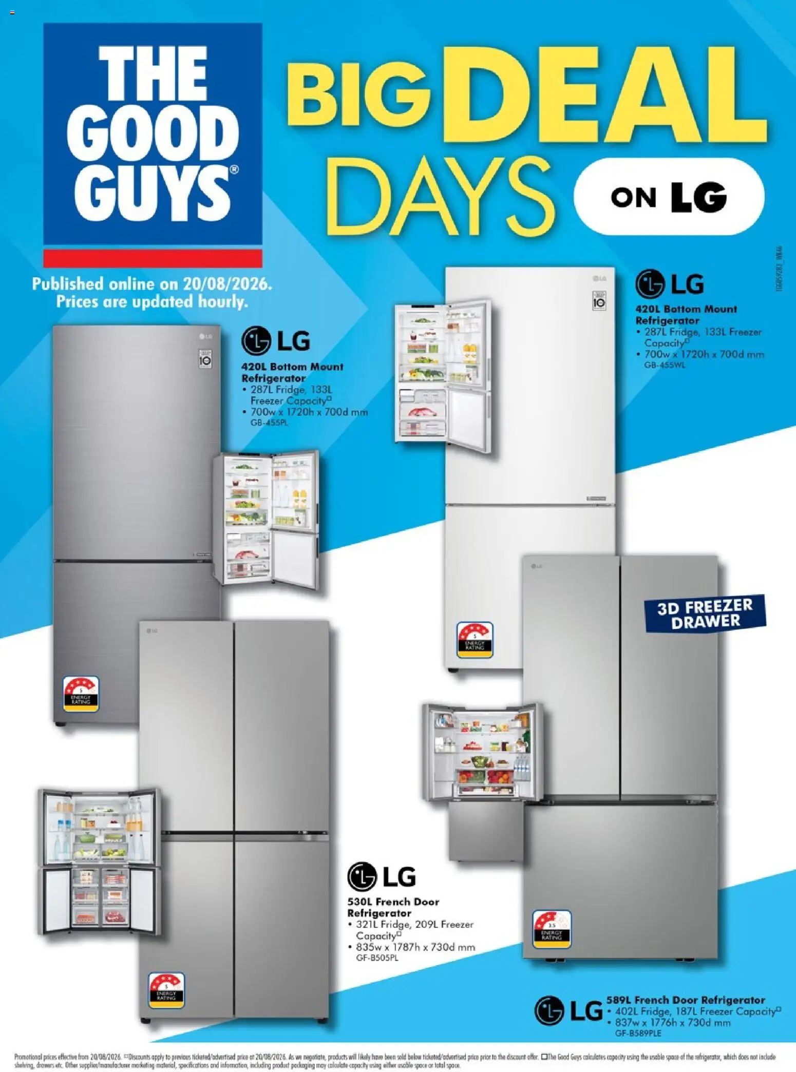 The Good Guys catalogue - valid from 19/08/2026 | Page: 1 | Products: Door, Drawer, Freezer, Refrigerator