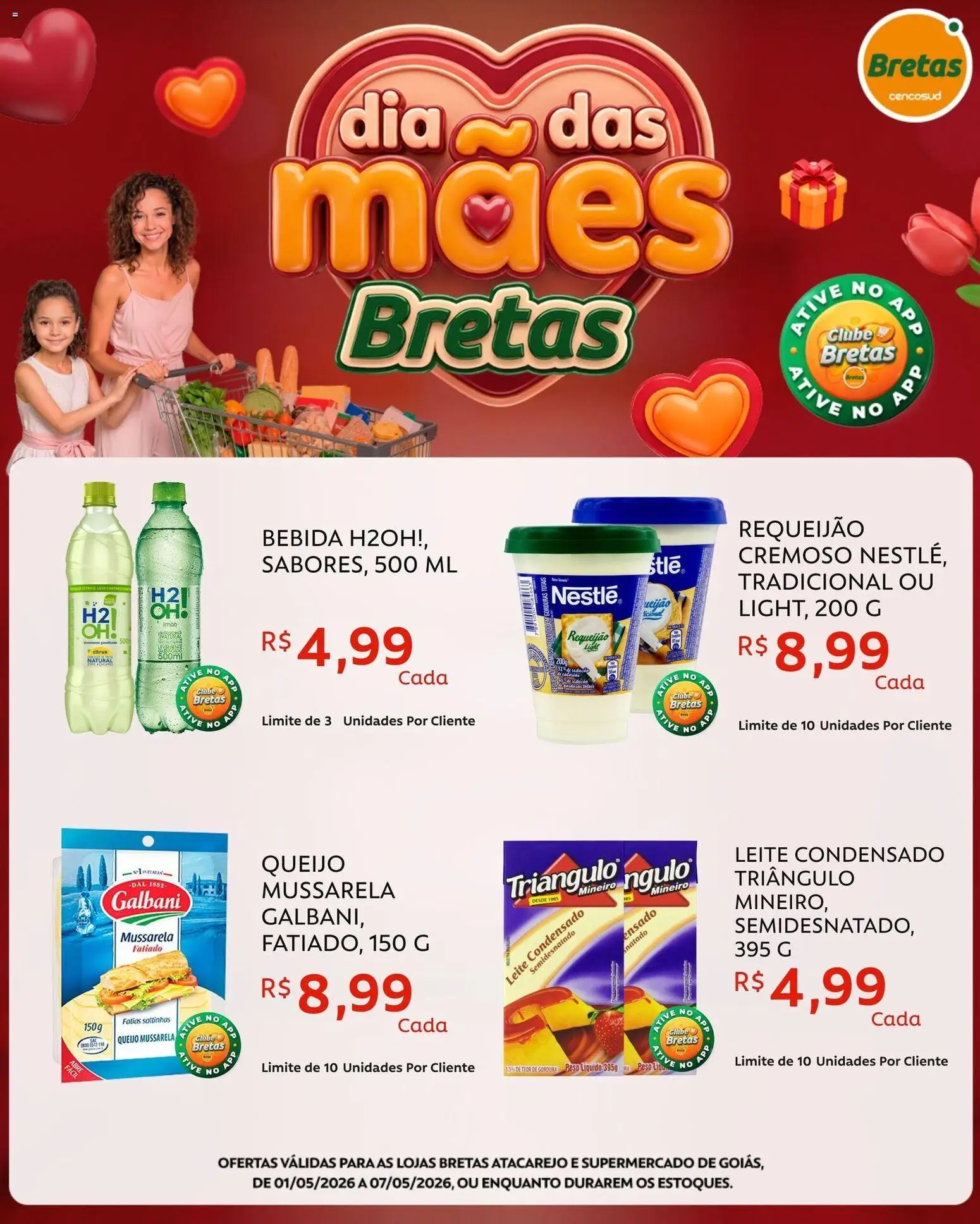 Bretas Folheto - válido de 01.05.2026 | Página: 3 | Produtos: Leite, Queijo, Bebida, Leite condensado