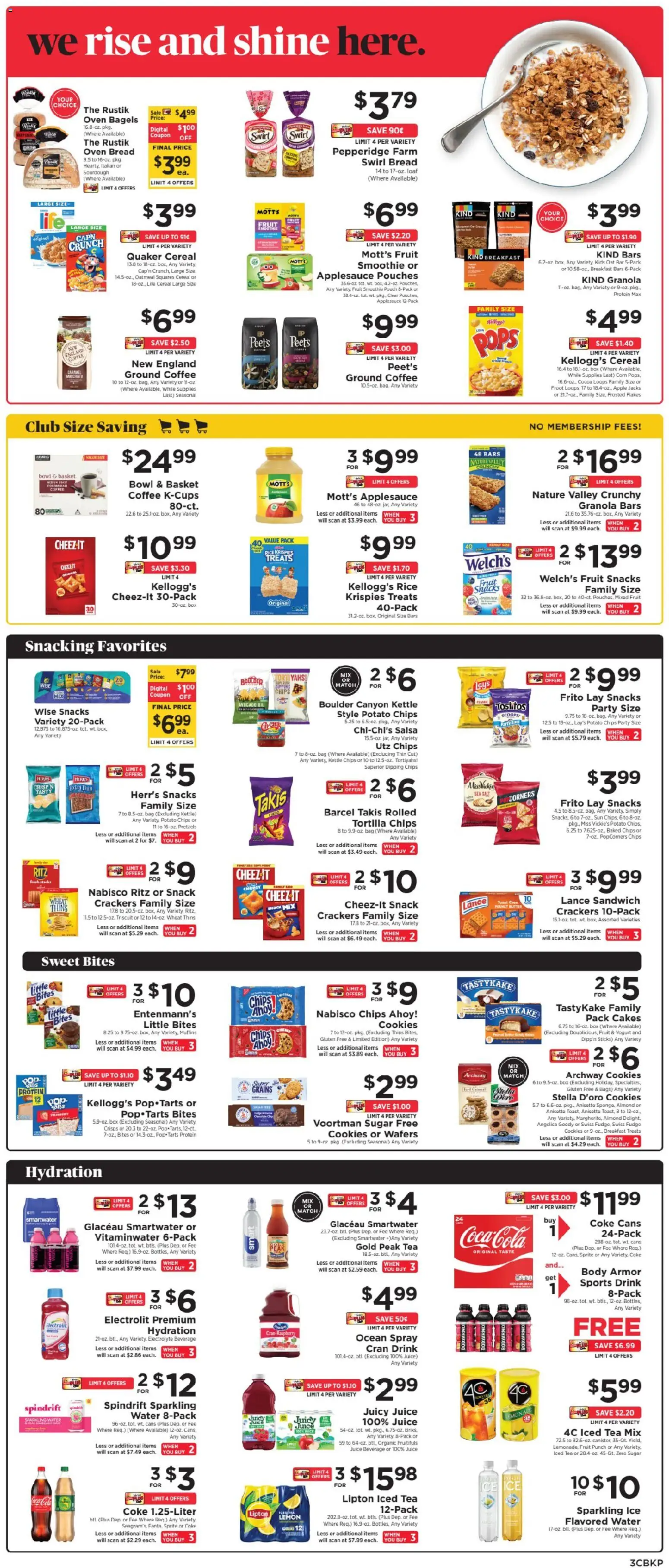 ShopRite Weekly Ad - valid from 07/19/2026 | Page: 4 | Products: Grains, Yogurt, Fruit, Ground coffee