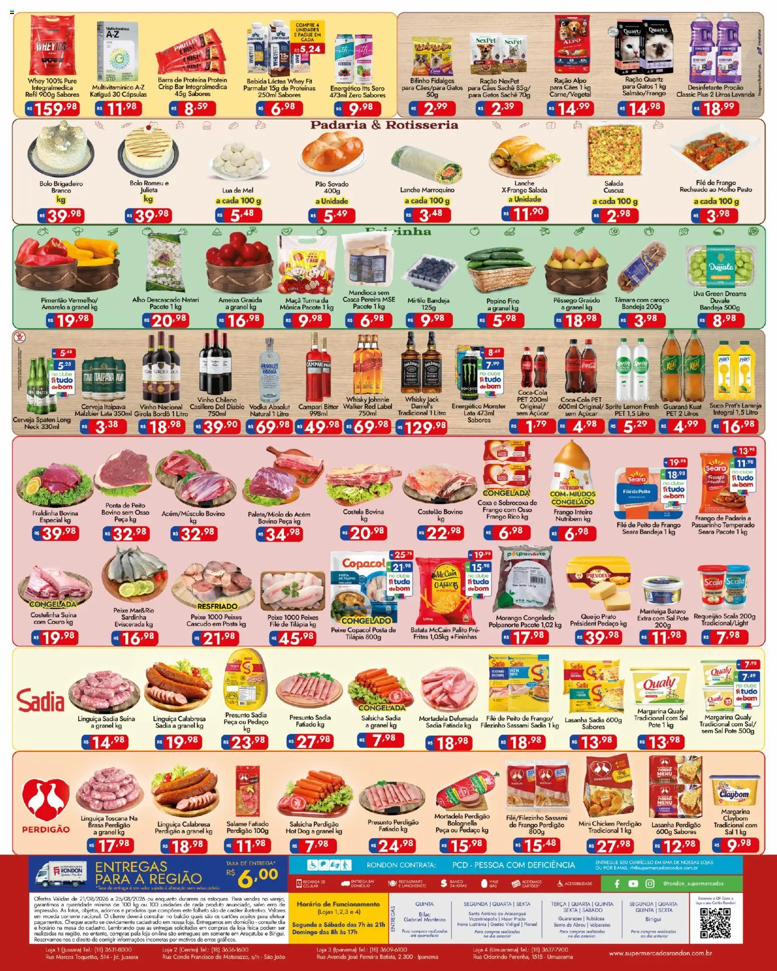 Supermercados Rondon Folheto - válido de 21/08/2026 | Página: 2 | Produtos: Guaraná, Whisky, Pesto, Salame