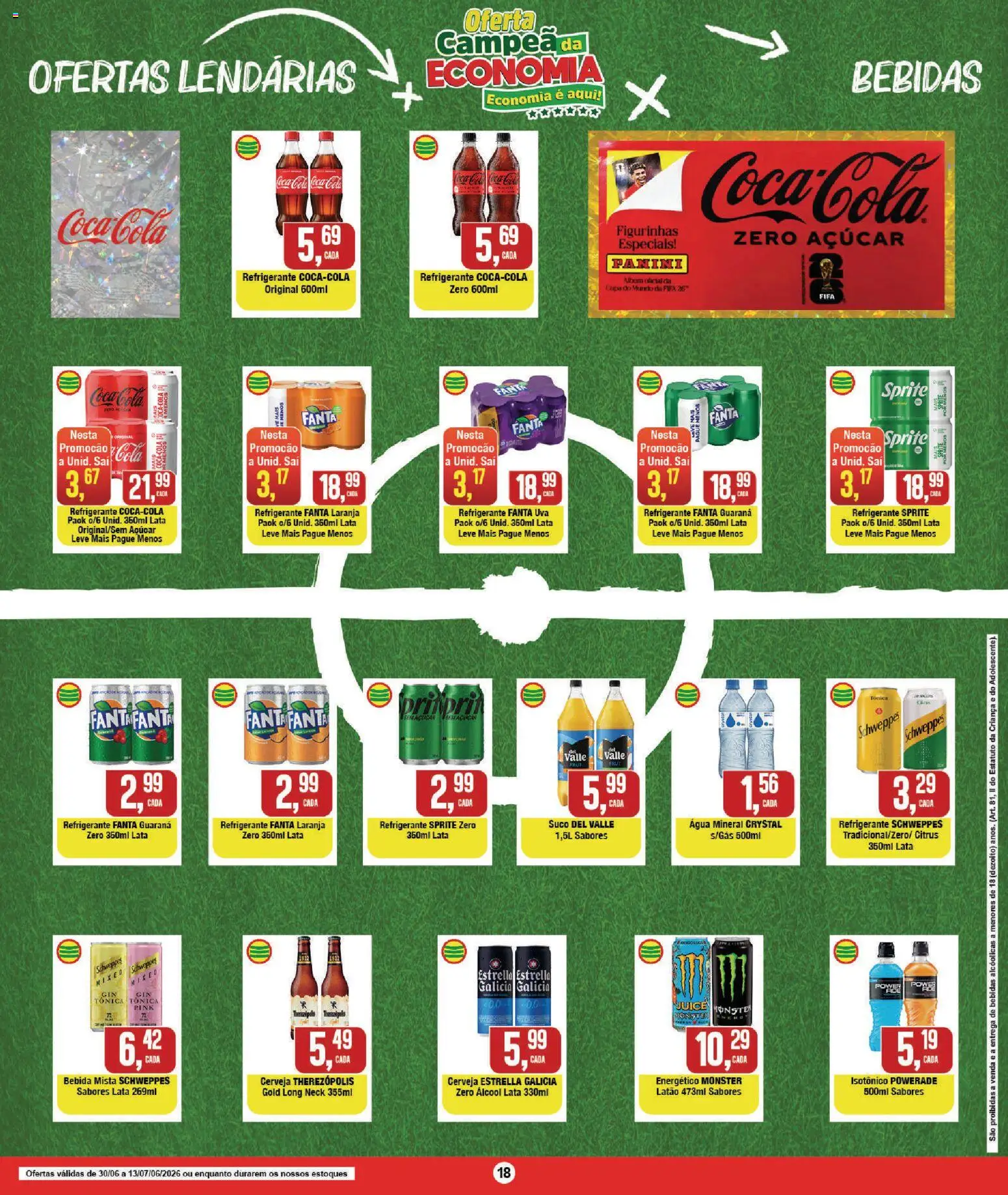 RedEconomia Folheto - válido de 13/07/2026 | Página: 18 | Produtos: Fanta, Energético, Cola, Isotônico