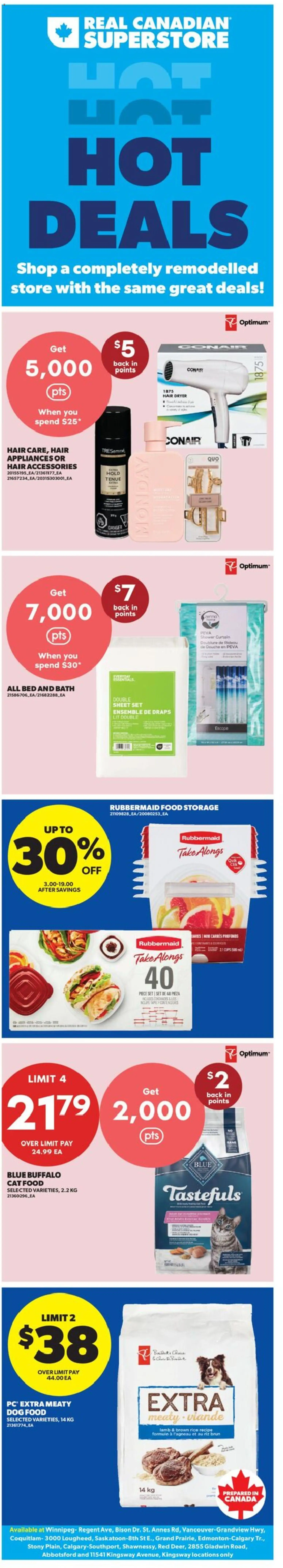 Real Canadian Superstore flyer valid from 28.05.2026 | Page: 1 | Products: Rice, Dryer, Hair dryer, Bath
