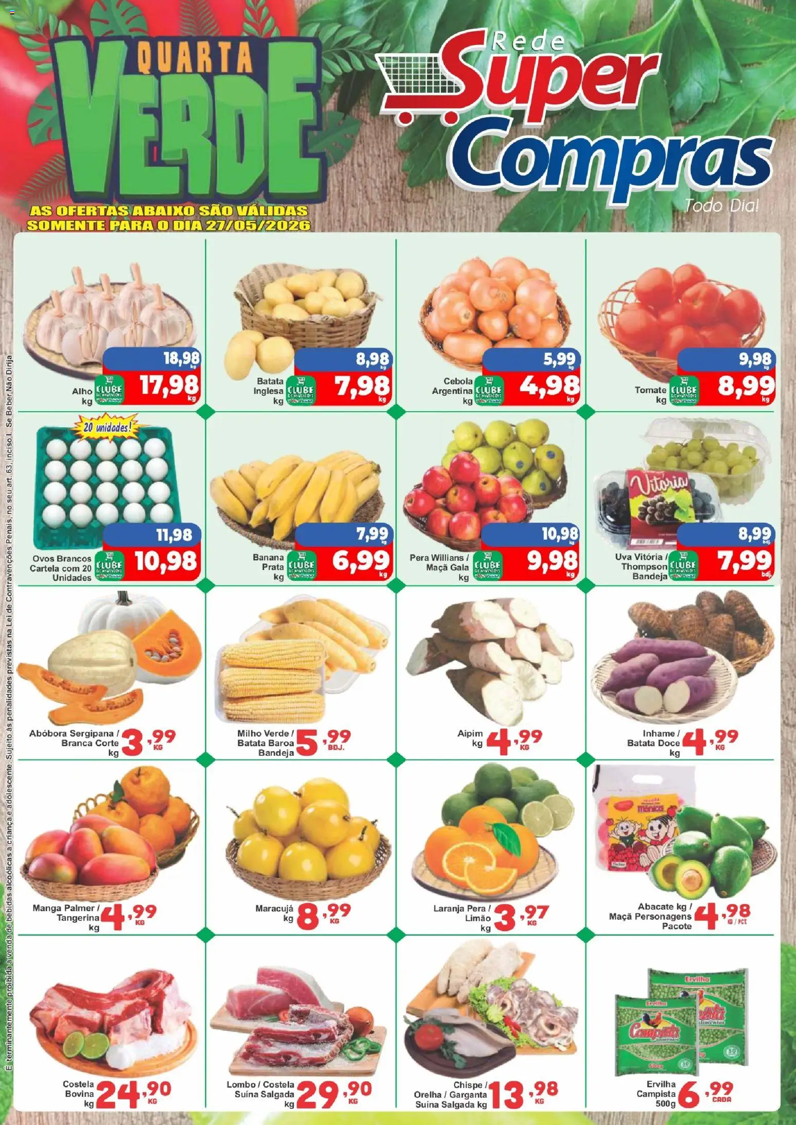 Rede Super Compras Folheto - válido de 27.05.2026 | Página: 1 | Produtos: Maracujá, Pera, Abóbora, Cebola