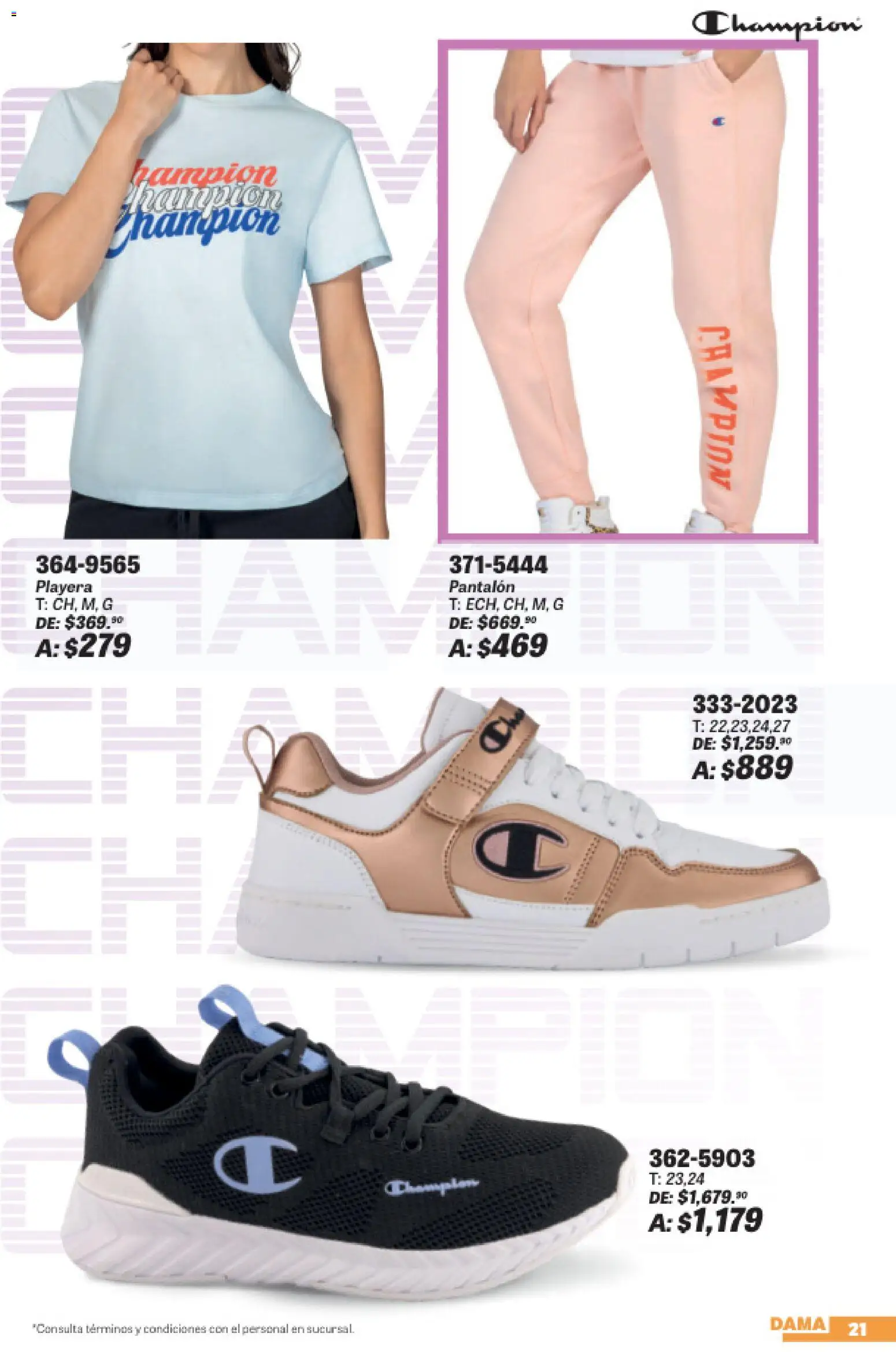 Nuevas ofertas de Andrea válidas en toda la República Mexicana desde el 19/07/2026. ¡Encuentra las mejores ofertas en Andrea catálogo Sports Week! | Página: 21 | Productos: Playera