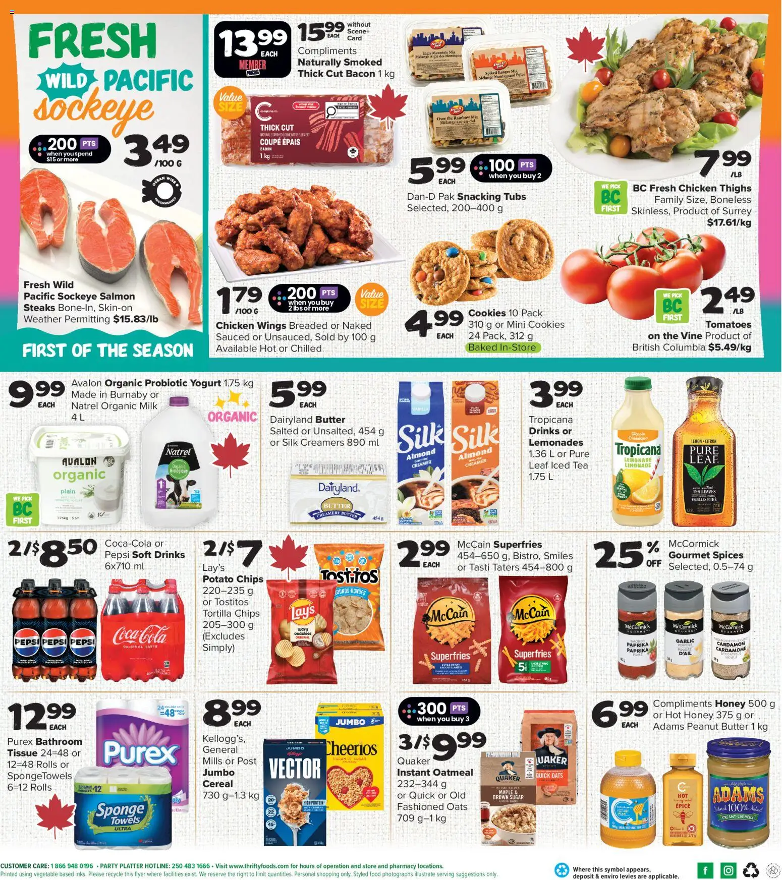 Thrifty Foods flyer valid from 18.06.2026 | Page: 2 | Products: Tea, Chips, Sponge, Tomatoes