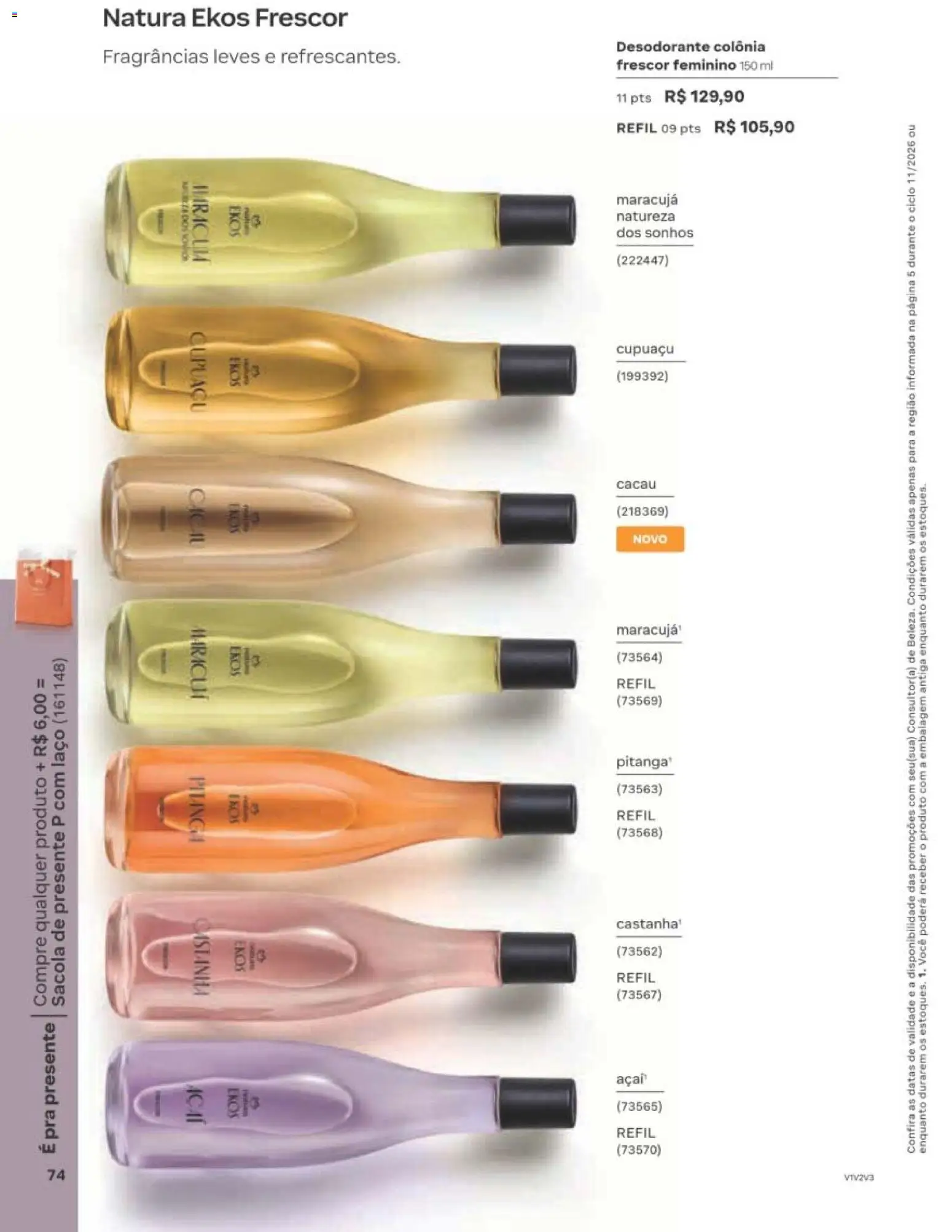 Natura Folheto - válido de 29/06/2026 | Página: 74 | Produtos: Maracujá, Desodorante, Açaí