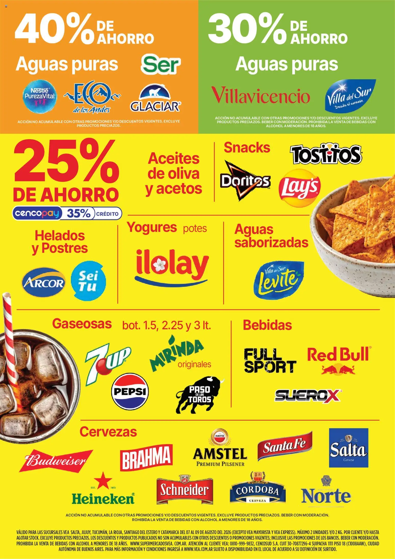 Vea - Fin de semana de ahorro │ válido desde el 07/08/2026 | Página: 3 | Productos: Pepsi, Bebidas, Alcohol, Snacks