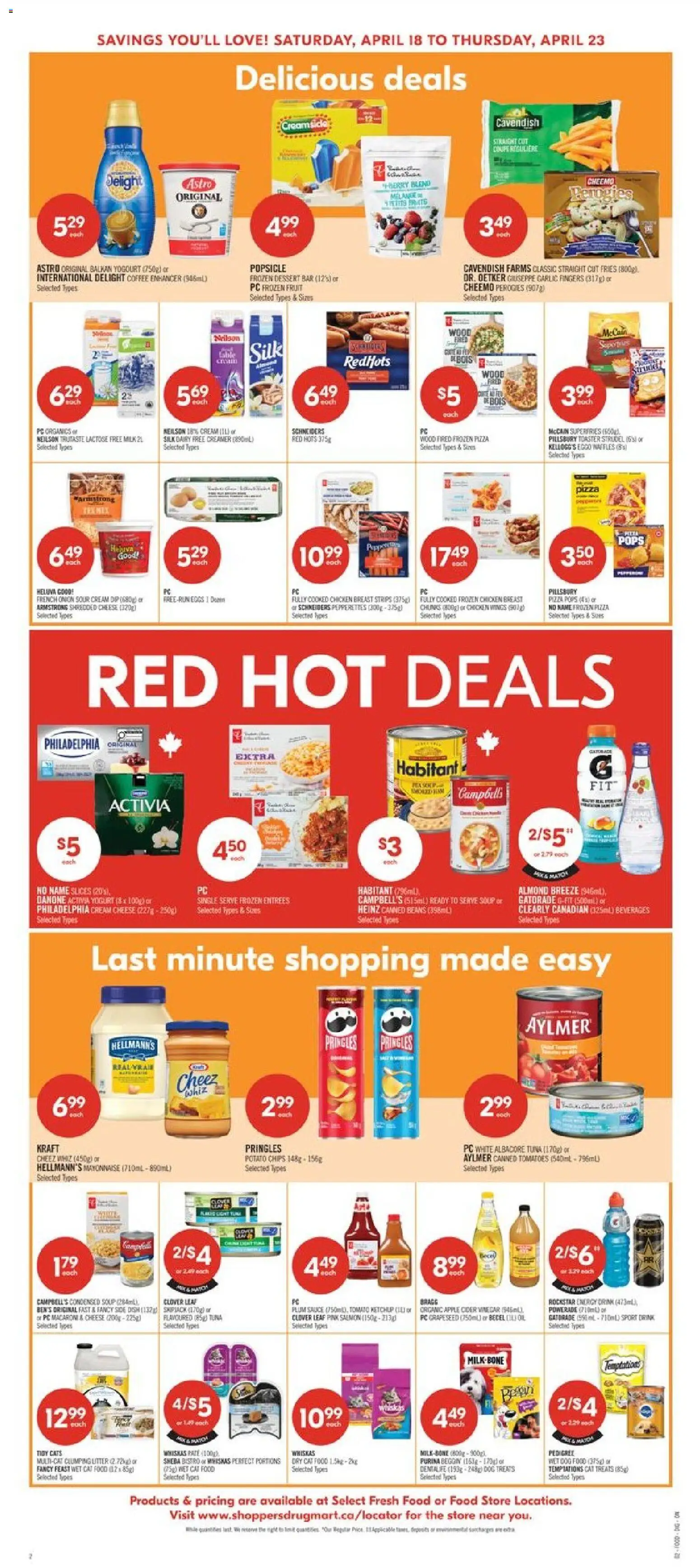 Shoppers flyer valid from 17.04.2026 | Page: 5 | Products: Ketchup, Cream, Chicken wings, Chicken