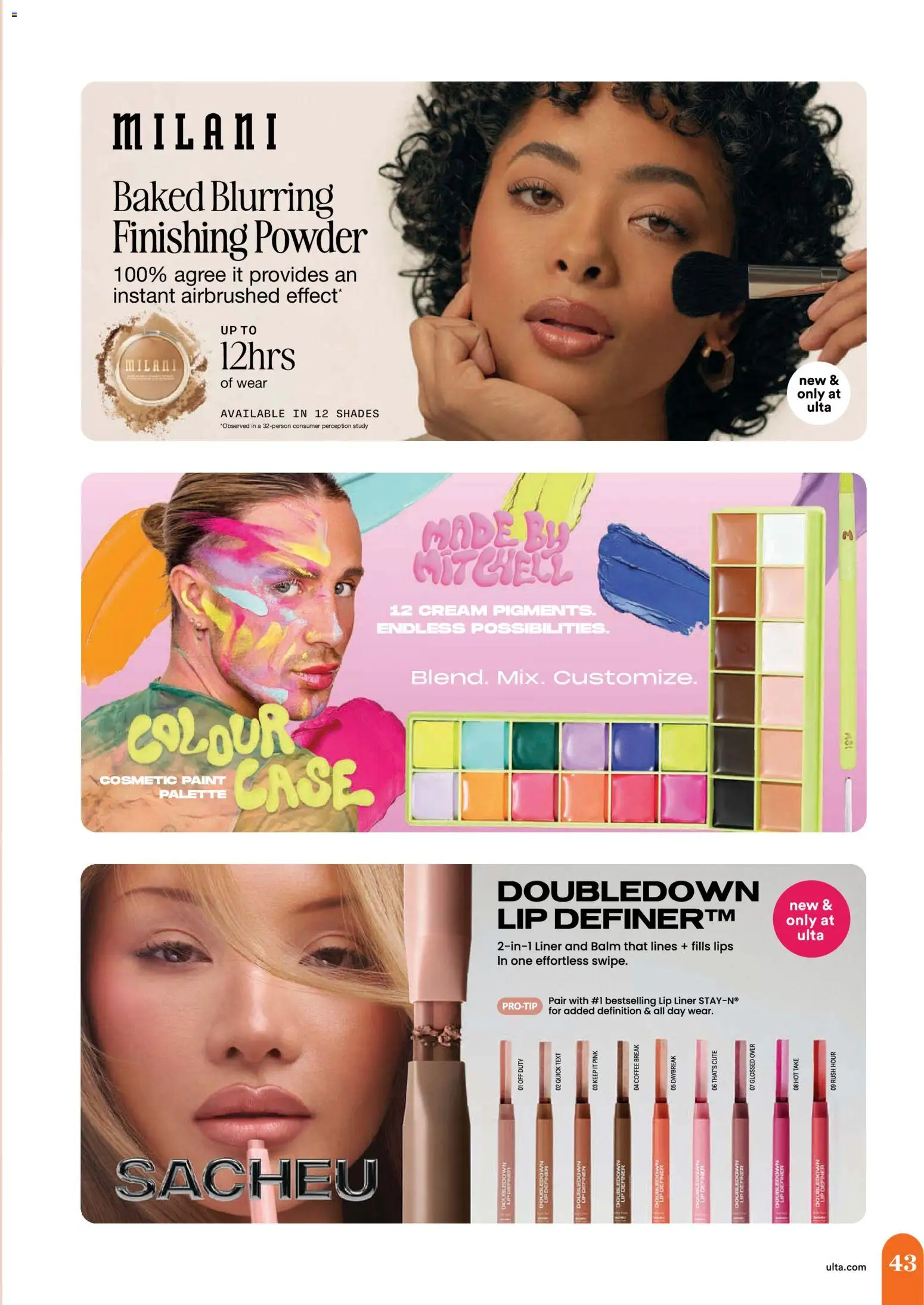 Ulta Beauty Weekly Ad - valid from 08/28/2026 | Page: 43 | Products: Powder, Lip Liner, Coffee, Cream