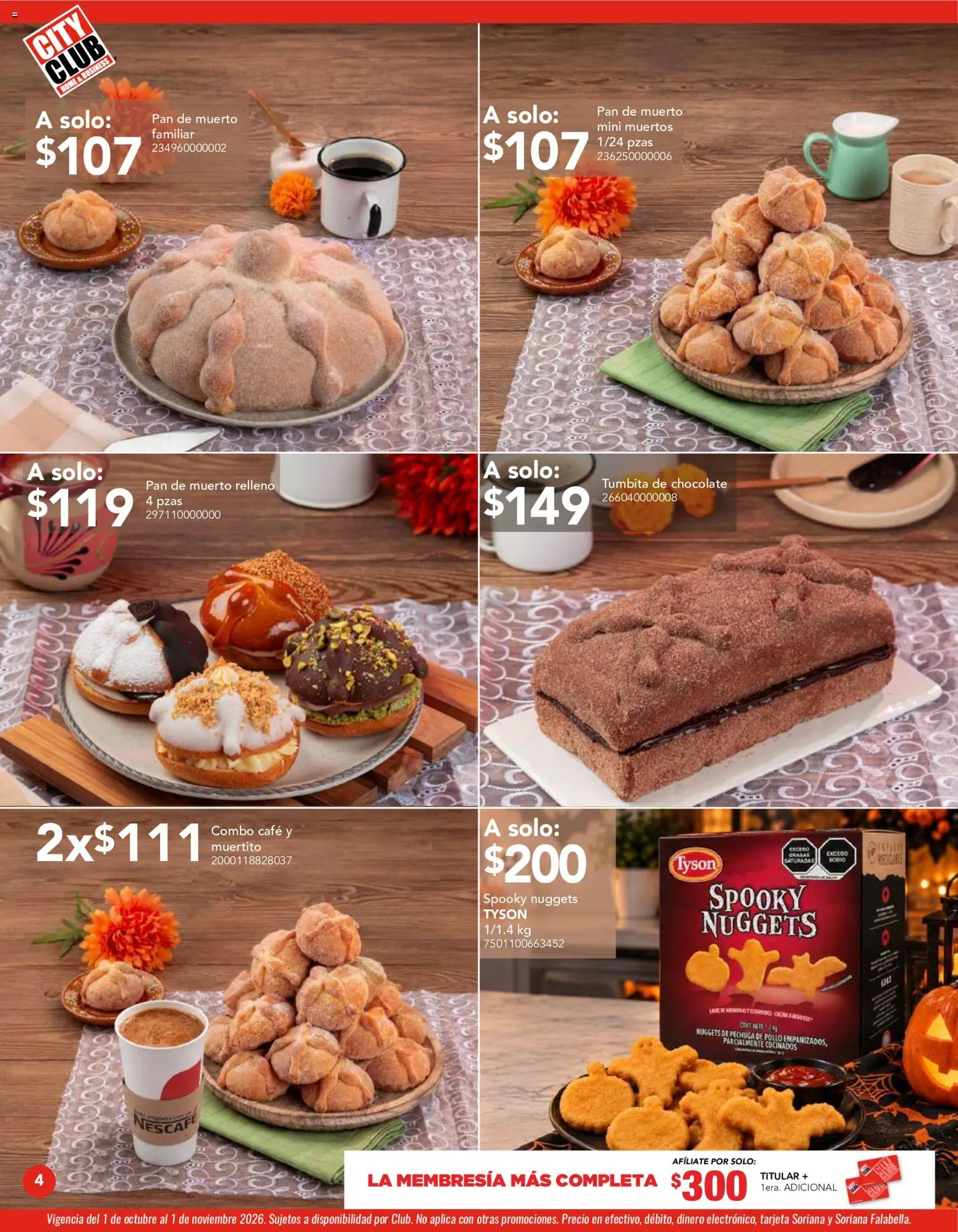 Nuevas ofertas de City Club válidas en toda la República Mexicana desde el 01/10/2026. ¡Encuentra las mejores ofertas en City Club catálogo! | Página: 4 | Productos: Pollo, Pan, Café, Chocolate