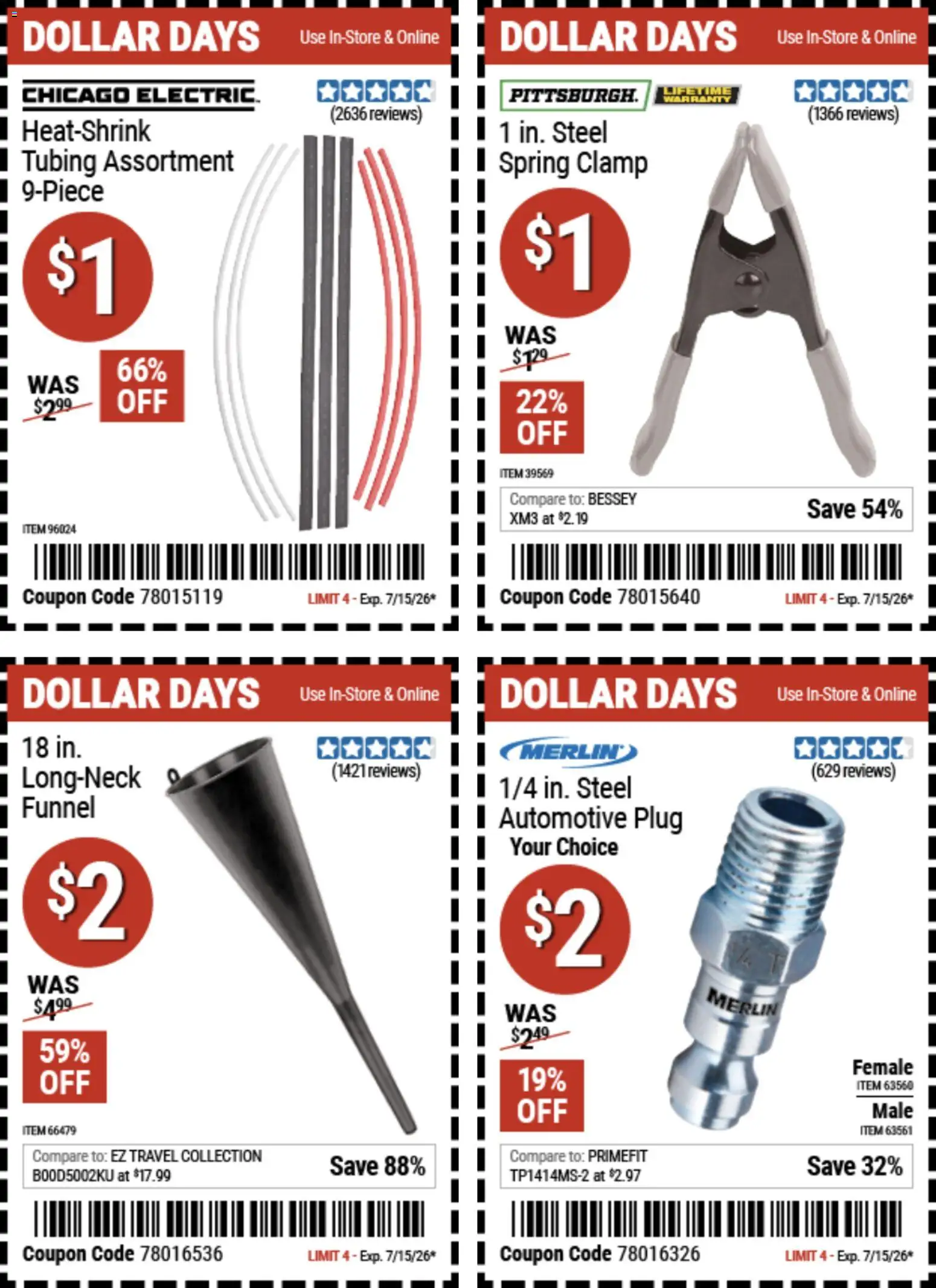Harbor Freight Dollar Days - valid from 07/02/2026 | Page: 1 | Products: Clamp