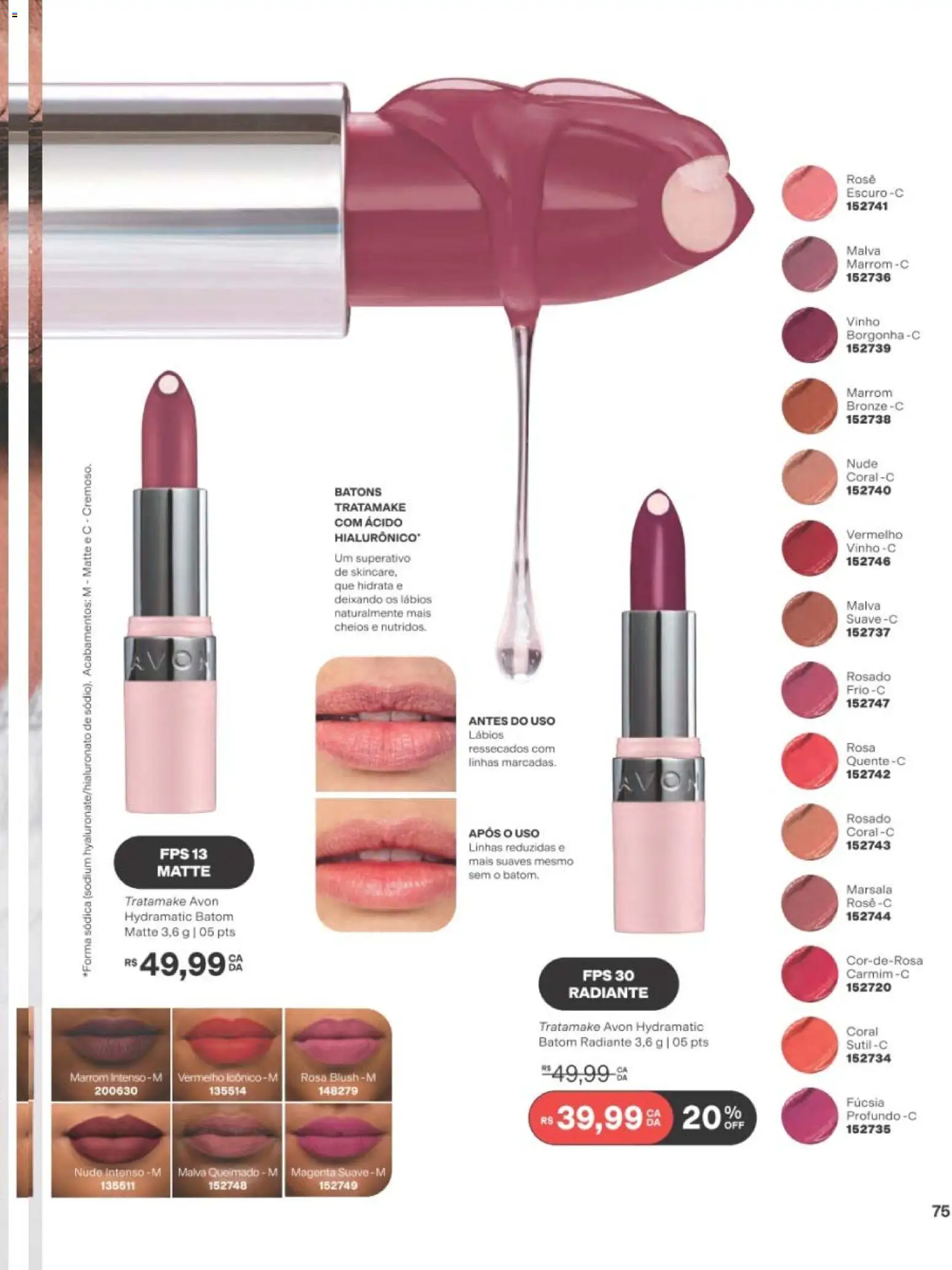Avon Folheto - válido de 29/06/2026 | Página: 75 | Produtos: Batom, Vinho
