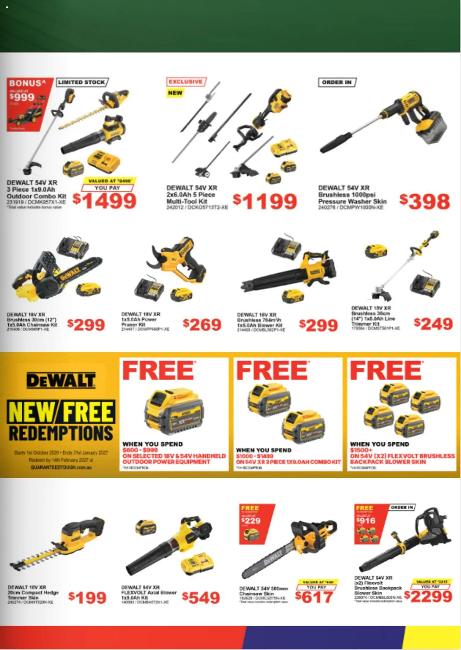Total Tools catalogue - valid from 01/10/2026 | Page: 7 | Products: Chainsaw, Backpack, Washer