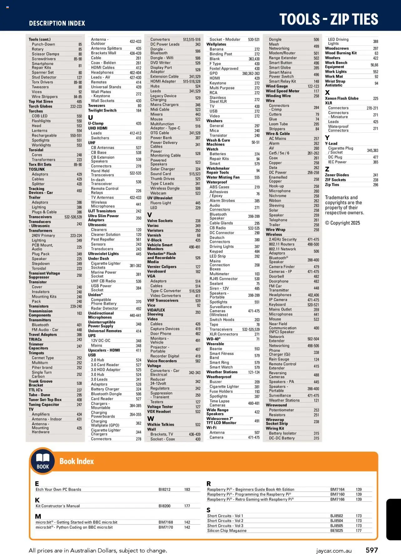Jaycar catalogue - valid from 09/07/2025 | Page: 597 | Products: Tv, Audio, Strip, Scissor