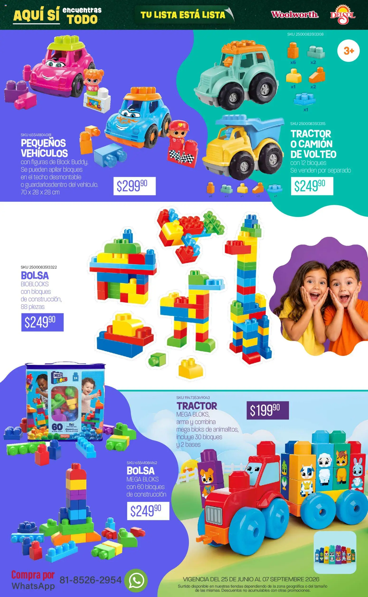 Nuevas ofertas de Del Sol y Woolworth válidas en toda la República Mexicana desde el 25/06/2026. ¡Encuentra las mejores ofertas en Del Sol y Woolworth catálogo Back To School! | Página: 72 | Productos: Tractor, Bolsa
