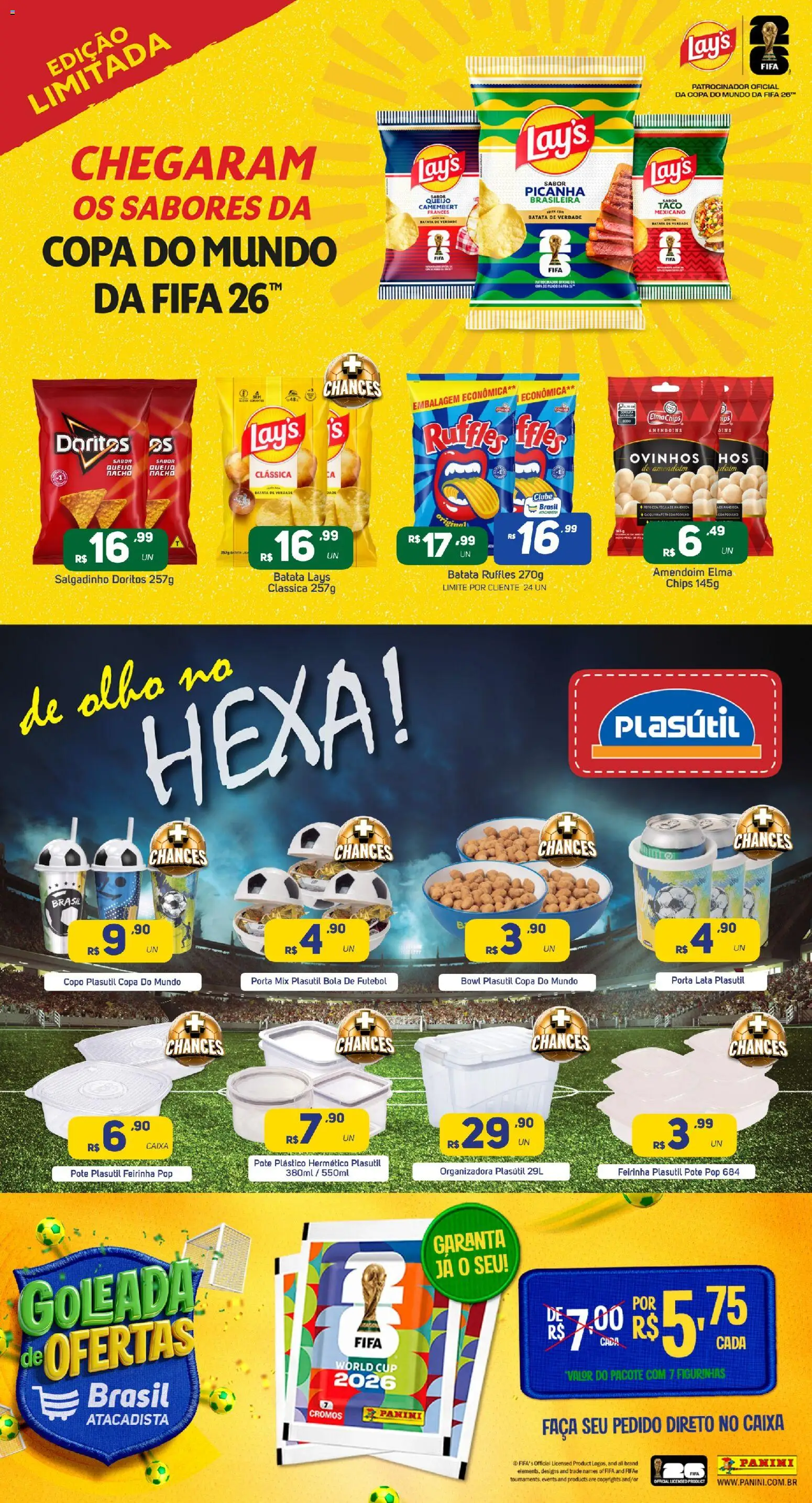 Brasil Atacadista Folheto - válido de 13/07/2026 | Página: 3 | Produtos: Amendoim, Elma Chips, Caixa, Queijo