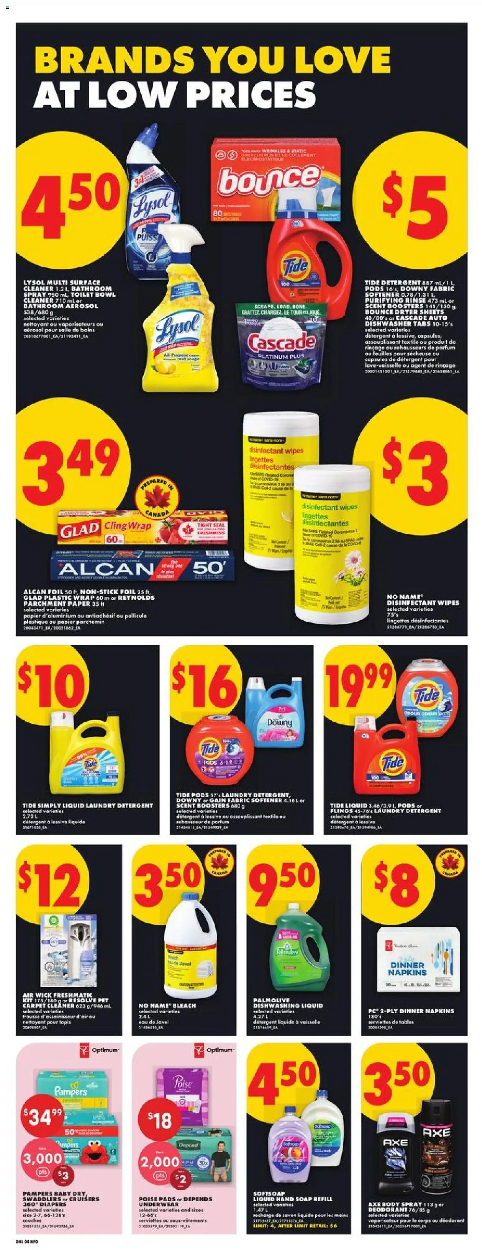 No Frills flyer valid from Aug 6, 2026 | Page: 9 | Products: Dryer, Soap, Fabric softener, Carpet