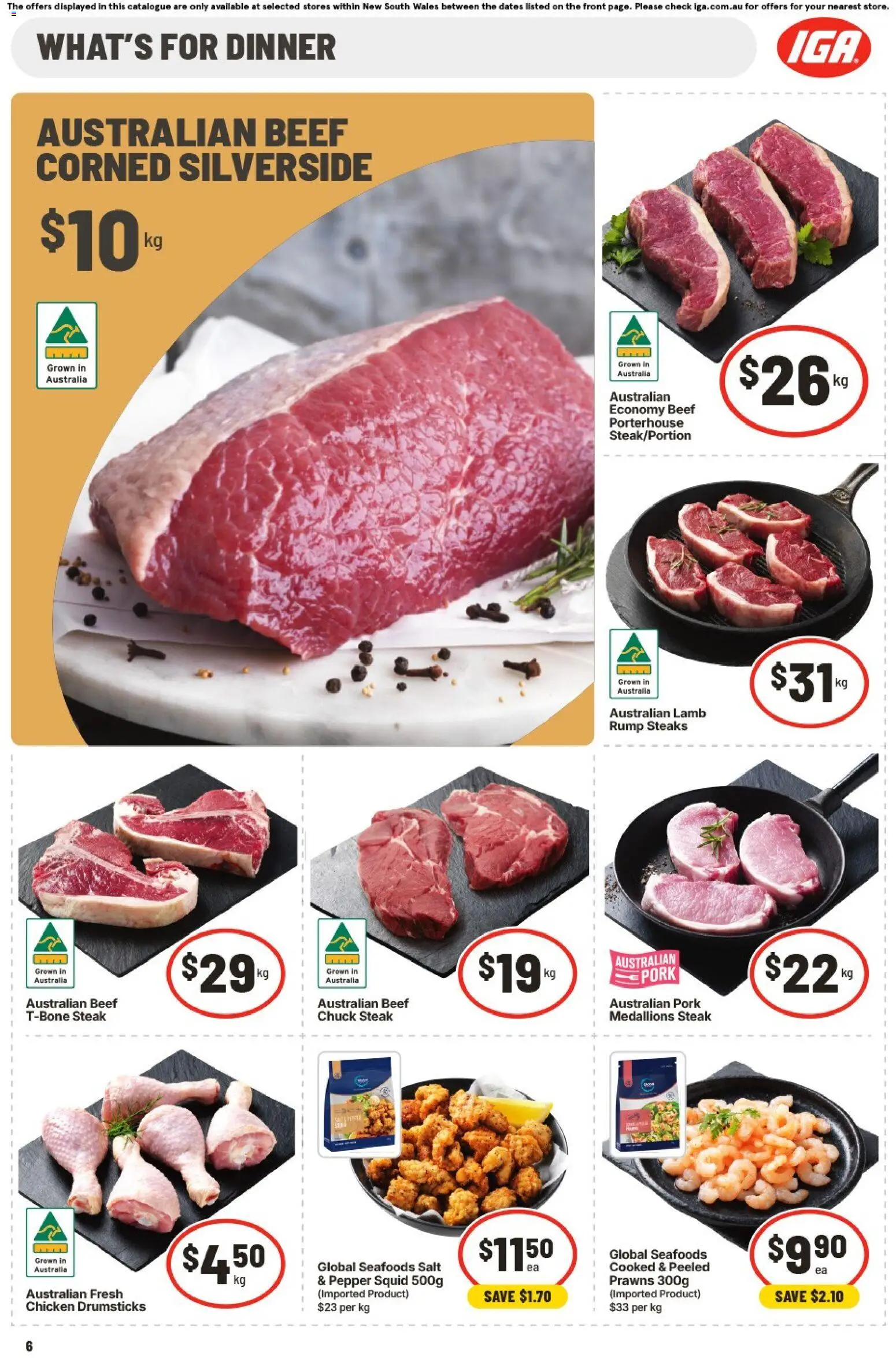 IGA catalogue - valid from 17.06.2026 | Page: 6 | Products: Lamb, Beef, Prawns, Steak