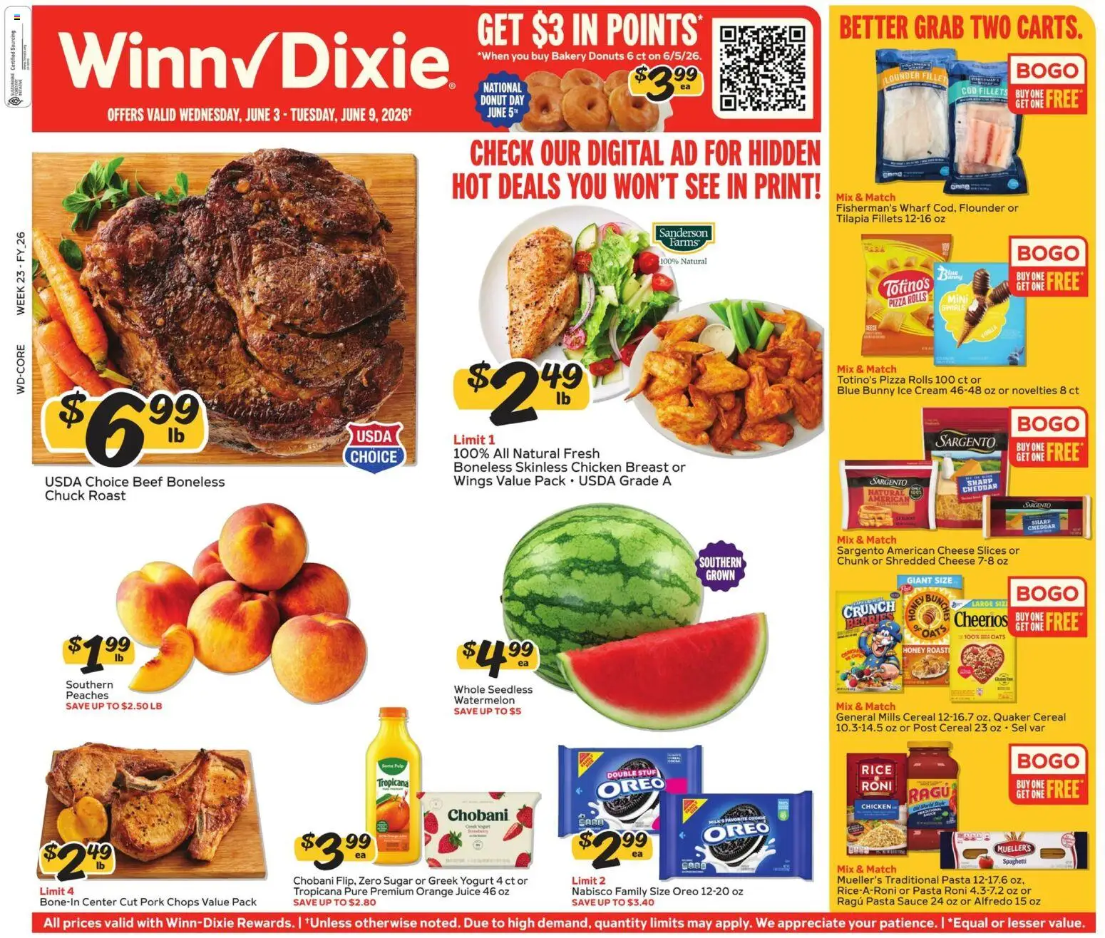Winn Dixie Weekly Ad - valid from 03.06.2026 | Page: 1 | Products: Cheese, Yogurt, Rice, Cream