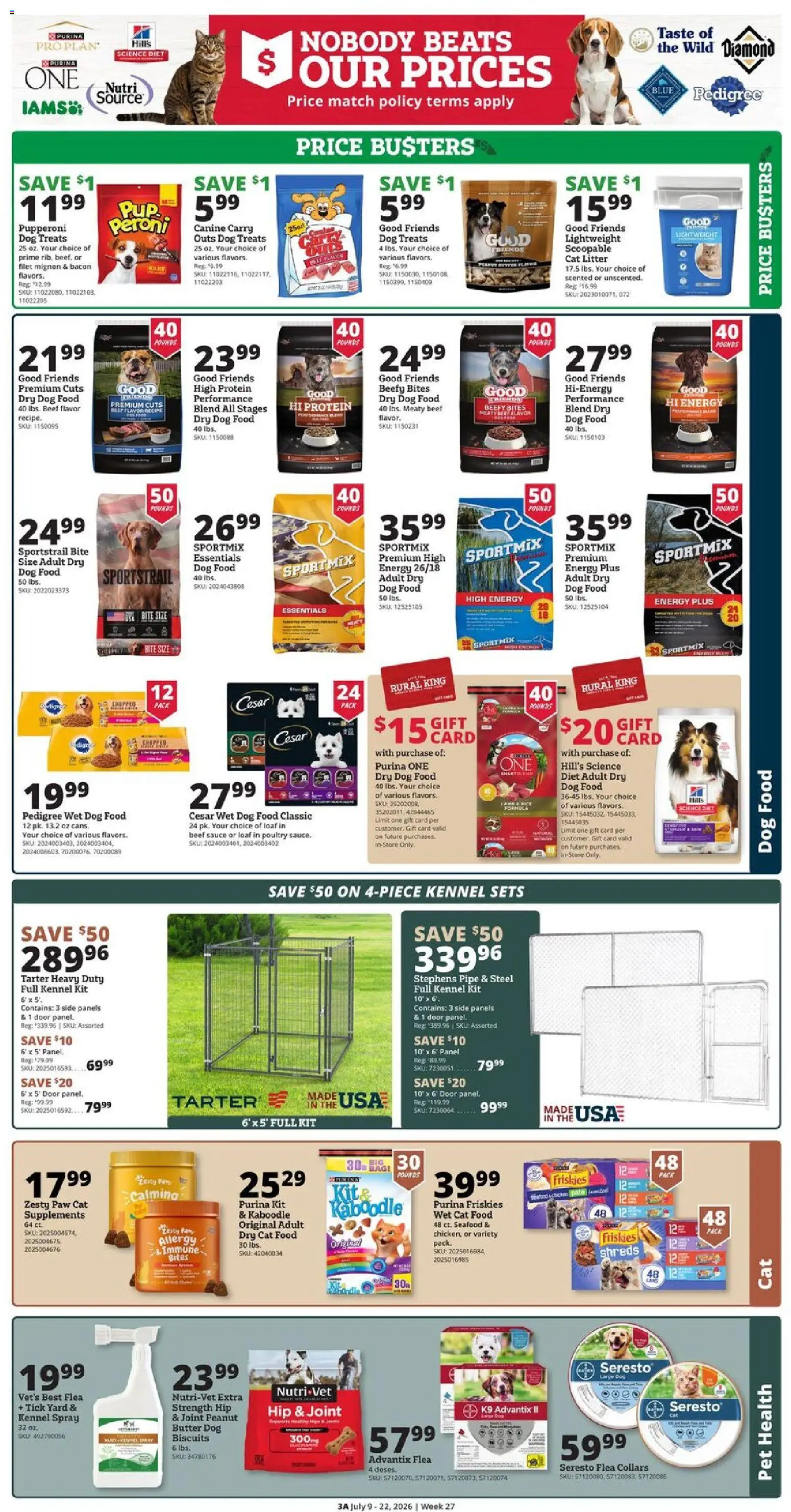 Rural King Weekly Ad - valid from 07/09/2026 | Page: 5 | Products: Pipe, Cat Food, Butter, Beef