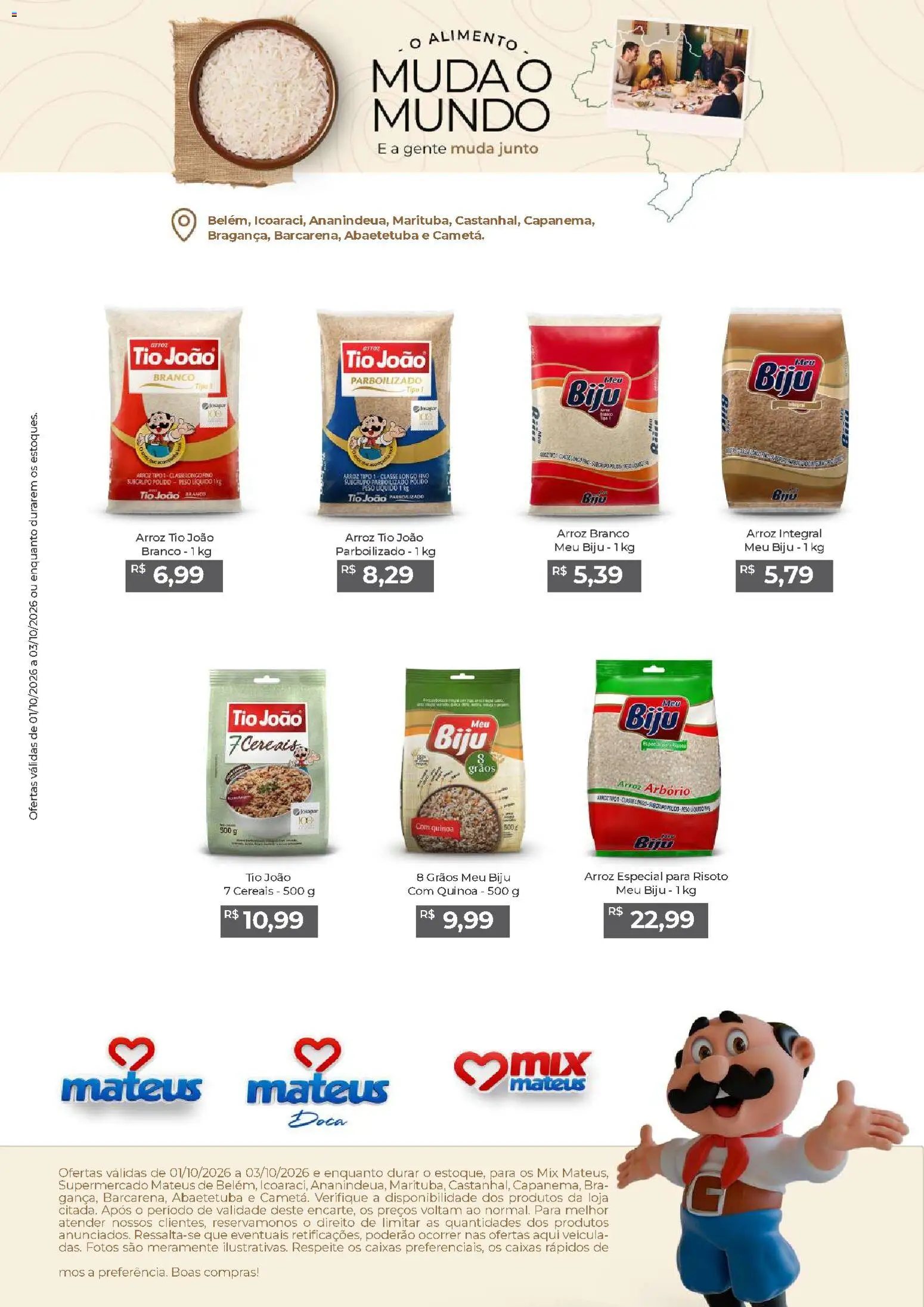 Mateus Folheto - válido de 01/10/2026 | Página: 1 | Produtos: Quinoa, Arroz integral, Arroz, Cereais