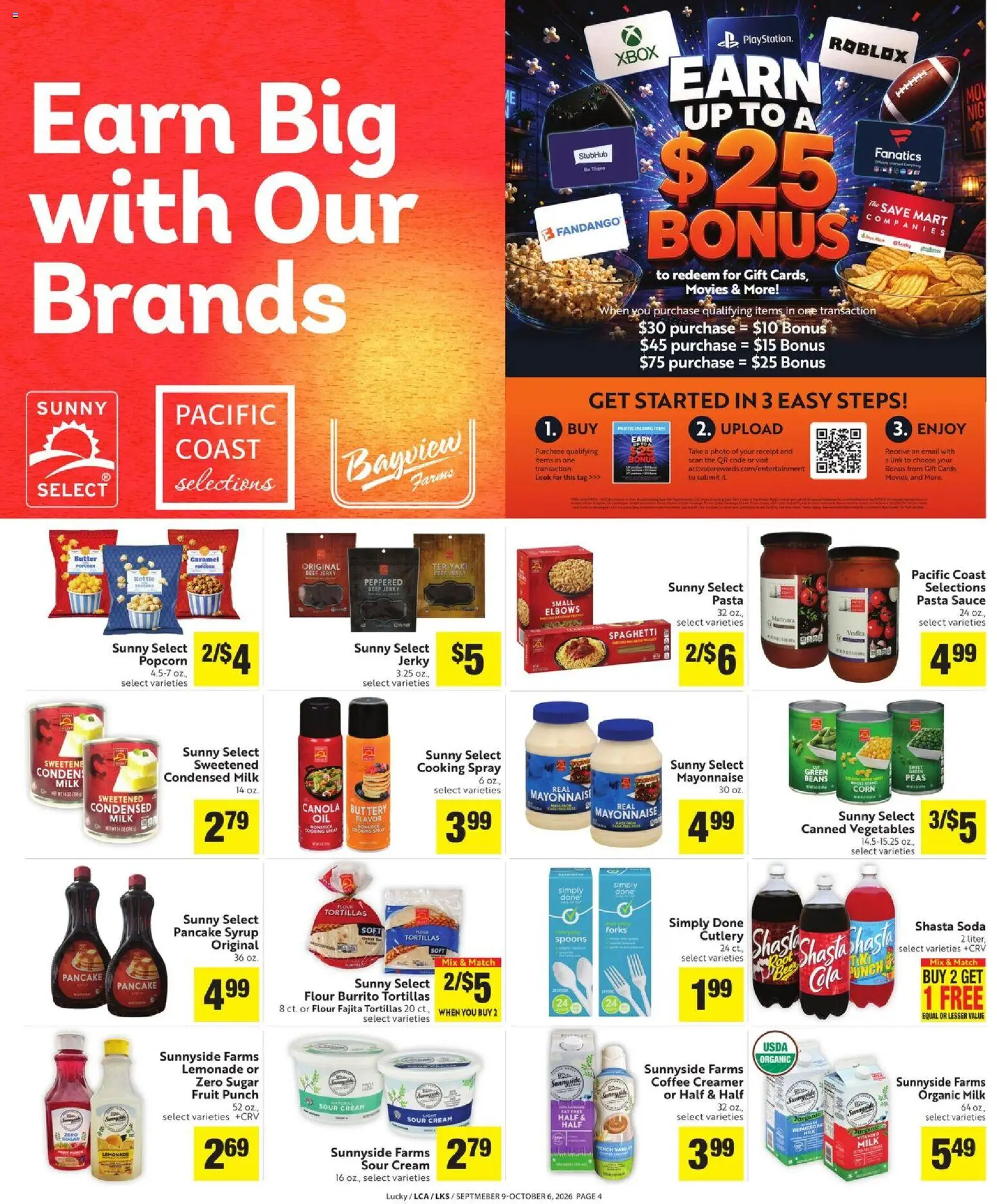 Lucky Supermarkets Ad - valid from 09/09/2026 | Page: 4 | Products: Corn, Jerky, Butter, Vegetables