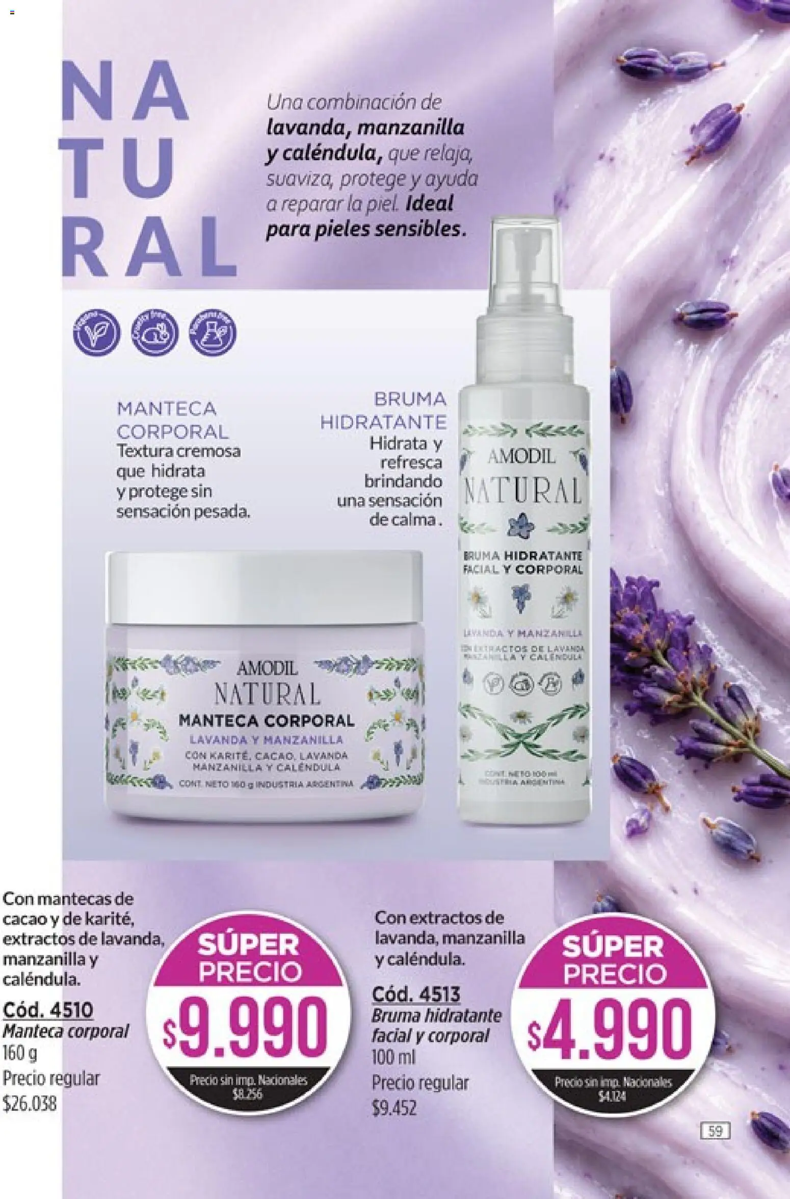 Amodil - Campaña 11 │ válido desde el 01.07.2026 | Página: 59 | Productos: Bruma, Manteca, Cacao