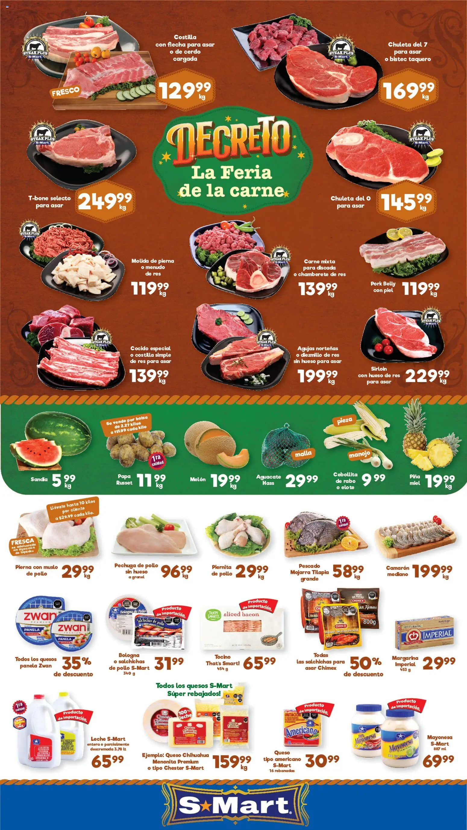 Nuevas ofertas de S-Mart válidas en toda la República Mexicana desde el 12.06.2026. ¡Encuentra las mejores ofertas en S-Mart folleto! | Página: 1 | Productos: Pollo, Melón, Mayonesa, Queso