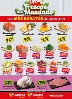 Vista previa de Soriana Frescos del Mandado Mercado: Coah, Chih y Dur (excepto Torreón y Saltillo), nuevo folleto de la tienda, válido en México a partir del 21/07/2026