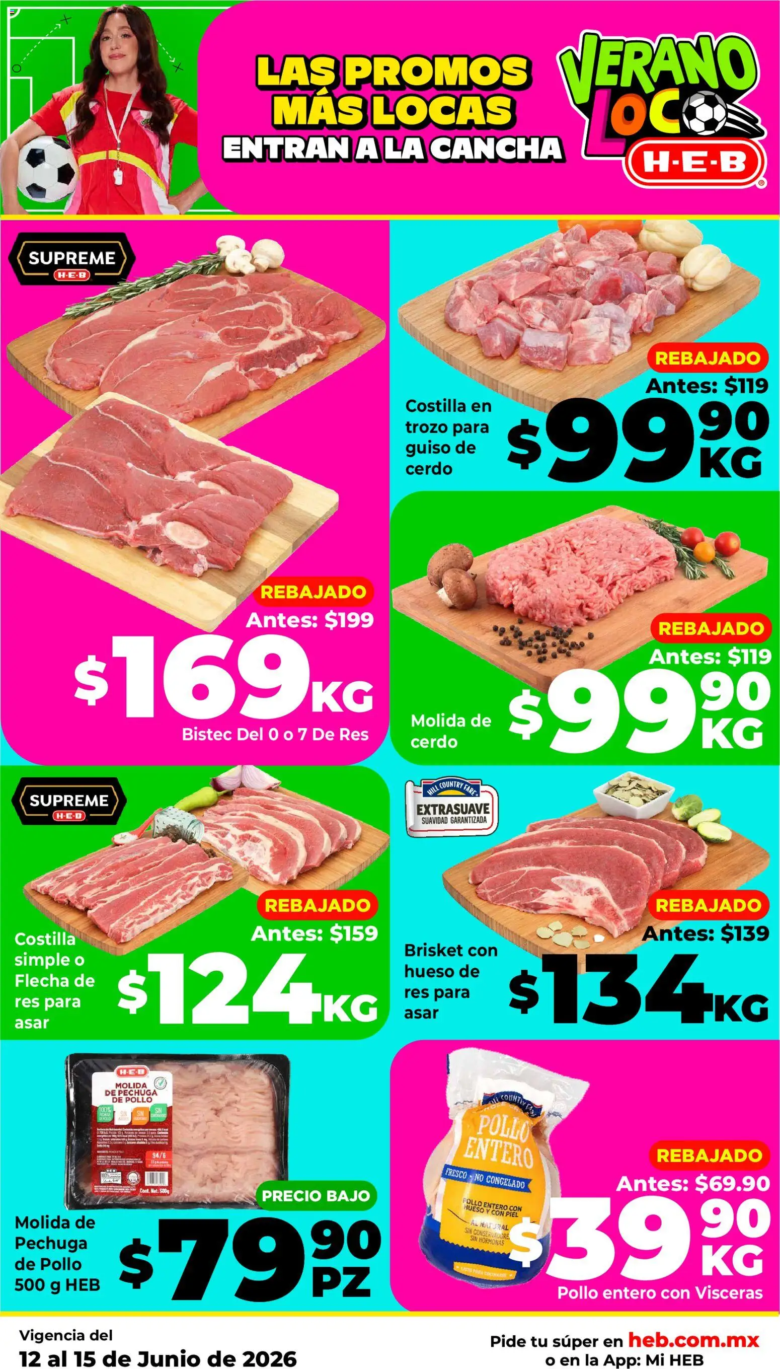 Nuevas ofertas de H-E-B válidas en toda la República Mexicana desde el 12.06.2026. ¡Encuentra las mejores ofertas en H-E-B folleto! | Página: 10 | Productos: Pollo, Cerdo, Res
