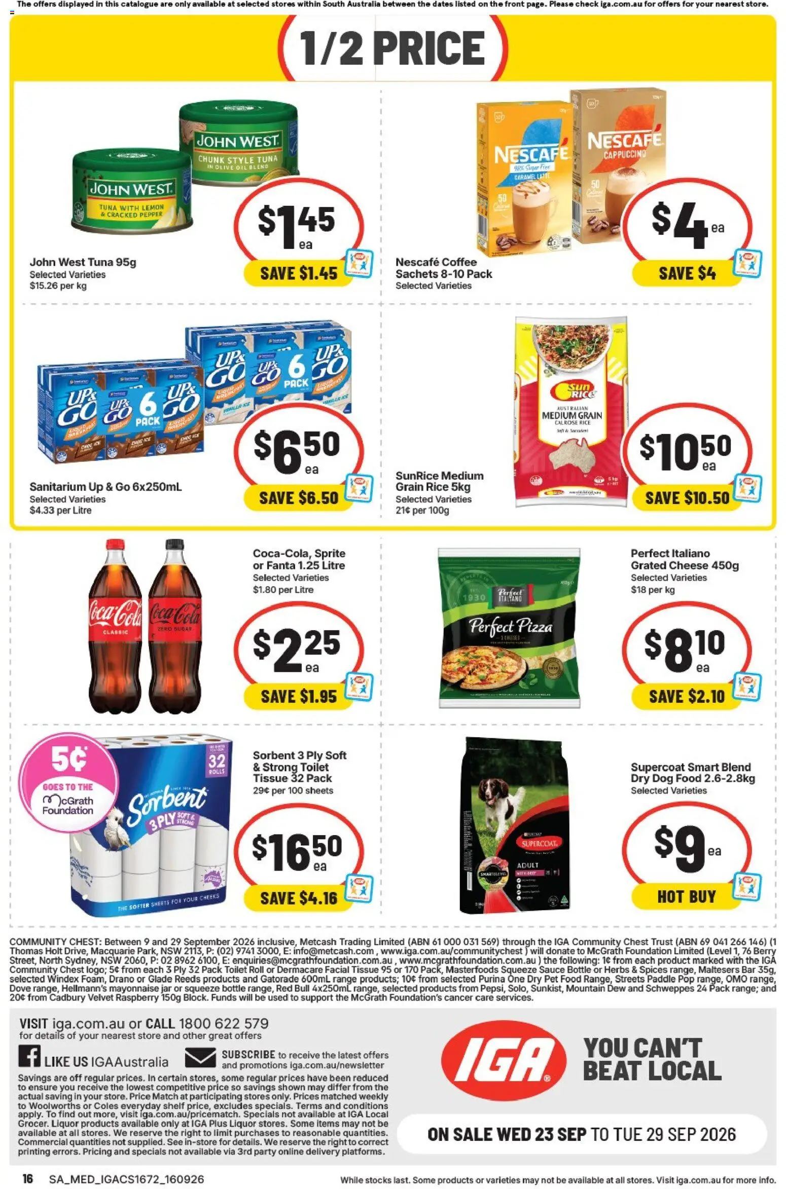 IGA catalogue - valid from 23/09/2026 | Page: 16 | Products: Shampoo, Beef, Toothpaste, Pain relief