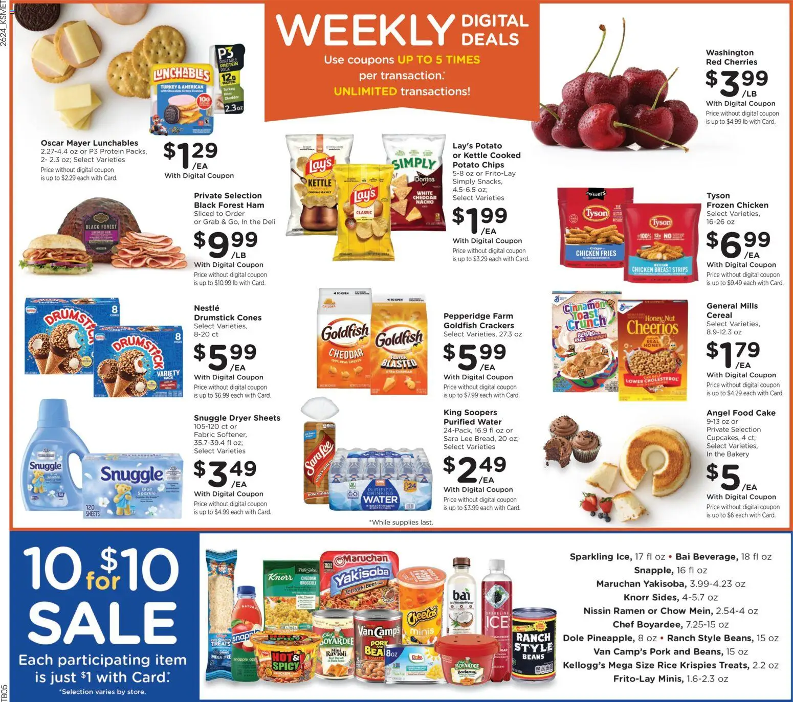 King Soopers Weekly Ad - valid from 07/15/2026 | Page: 3 | Products: Cherries, Chips, Salt, Kettle