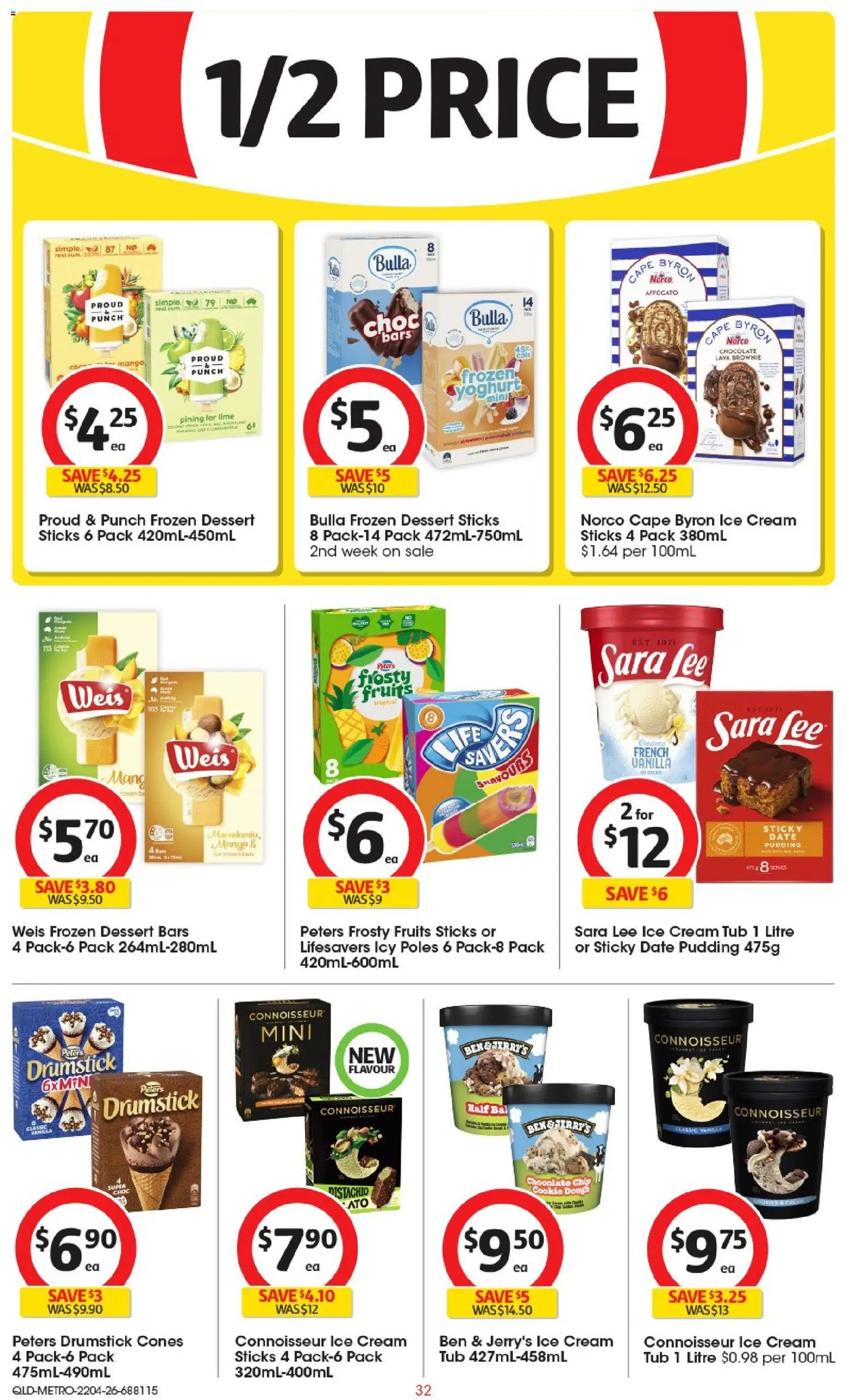 Coles catalogue - valid from 22.04.2026 | Page: 32 | Products: Chocolate, Cream, Ice cream, Fruits