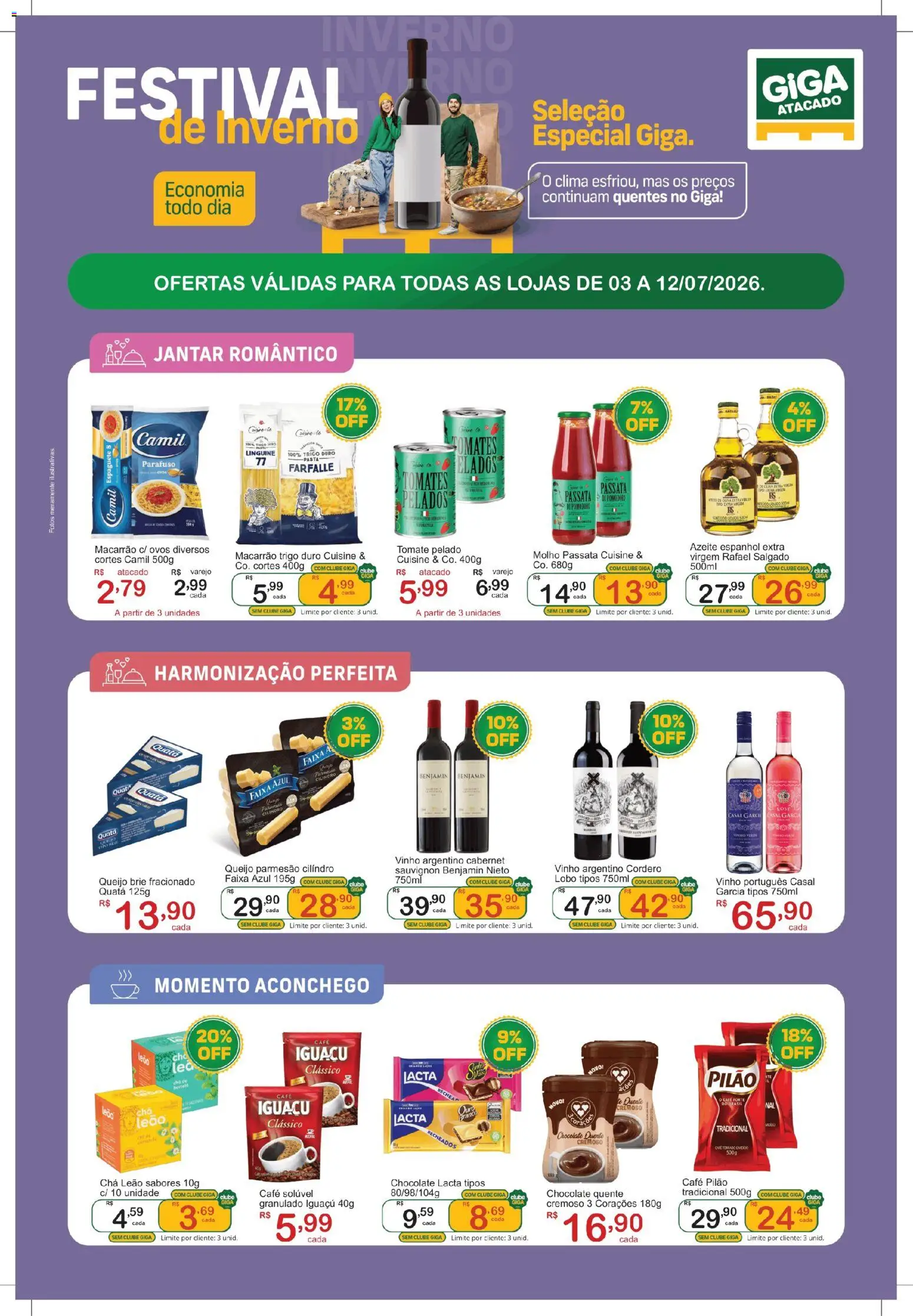 GIGA Atacado Folheto - válido de 03/07/2026 | Página: 1 | Produtos: Ovos, Pasta, Café pilão, Café solúvel