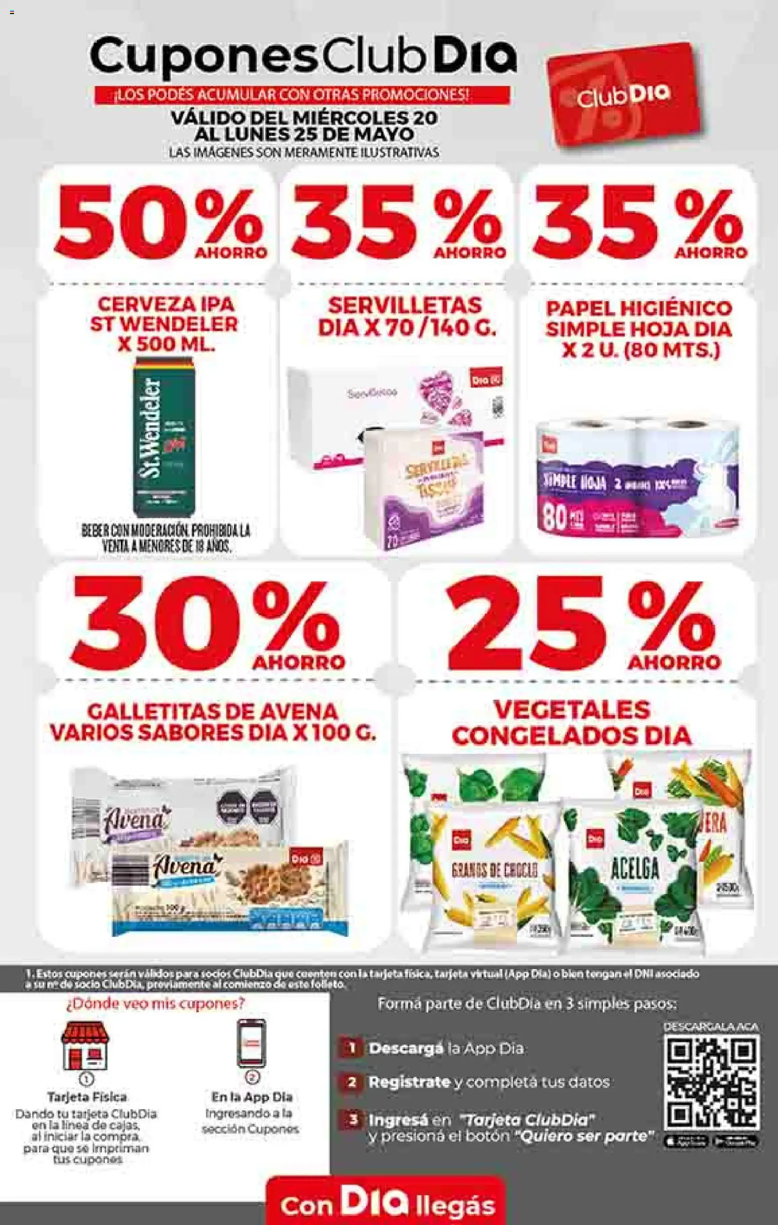 Dia - Ofertas - Salta y Jujuy │ válido desde el 20.05.2026 | Página: 25 | Productos: Papel higiénico, Servilletas, Galletitas, Cerveza