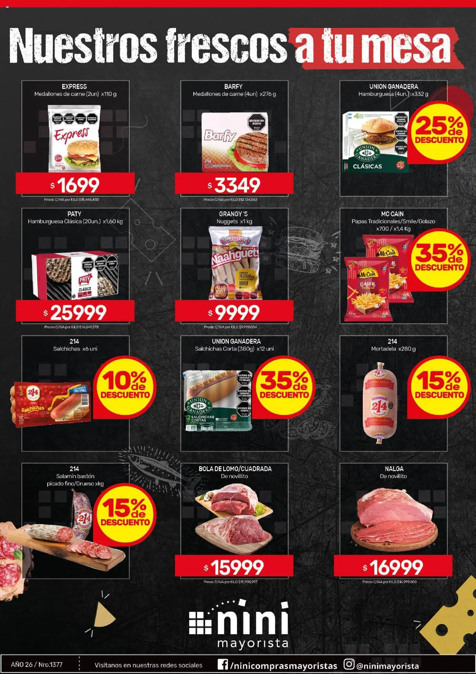 NINI Mayorista catálogo │ válido desde el 14/09/2026 | Página: 40 | Productos: Mesa, Carne, Hamburguesa, Papas
