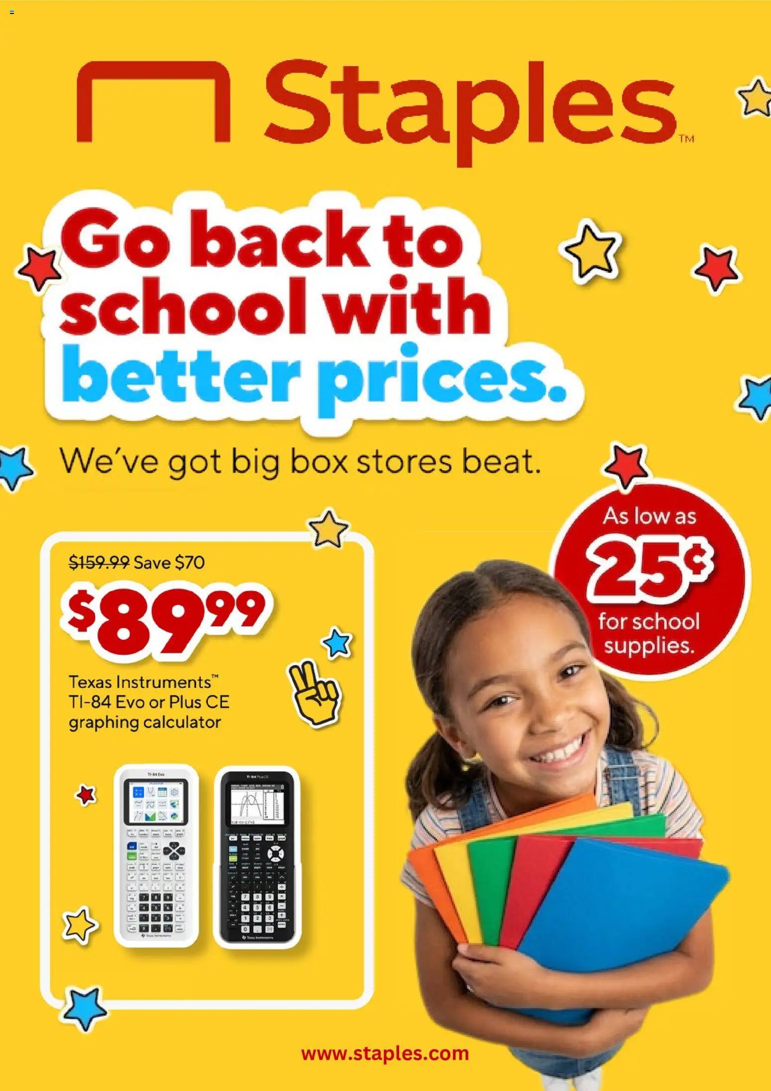 Staples Weekly Ad - valid from 08/30/2026 | Page: 1 | Products: Box, Calculator